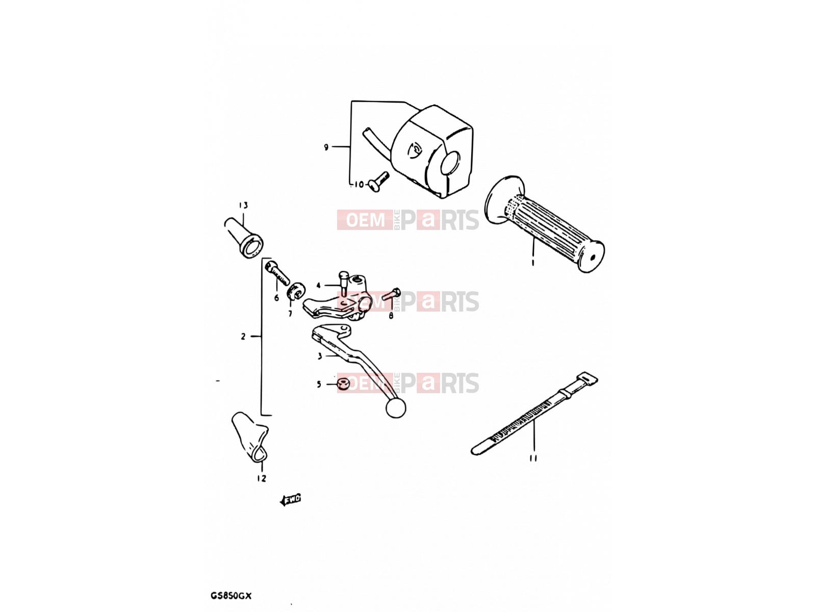SUZUKI GS850G X (1999) 68 - LEFT HANDLE SWITCH
