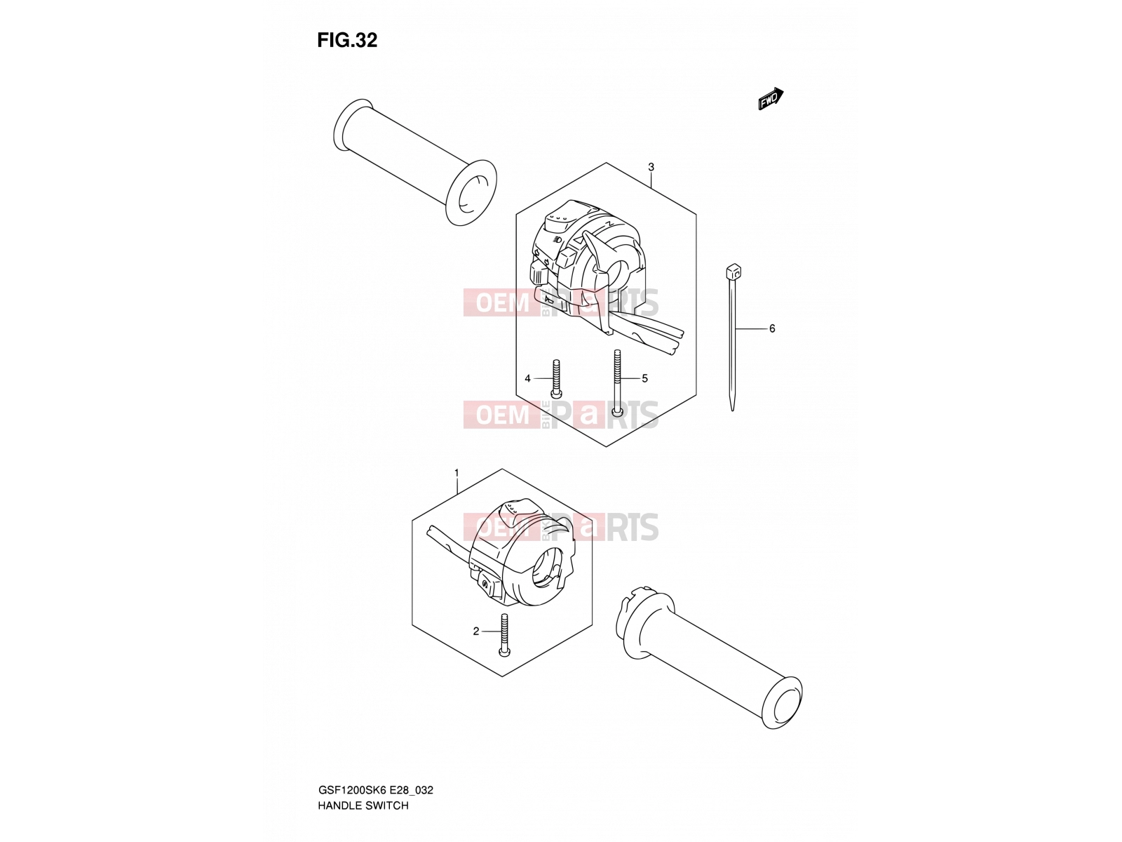 SUZUKI GSF1200S K6 (2006) Bandit (E28) 32 - HANDLE SWITCH