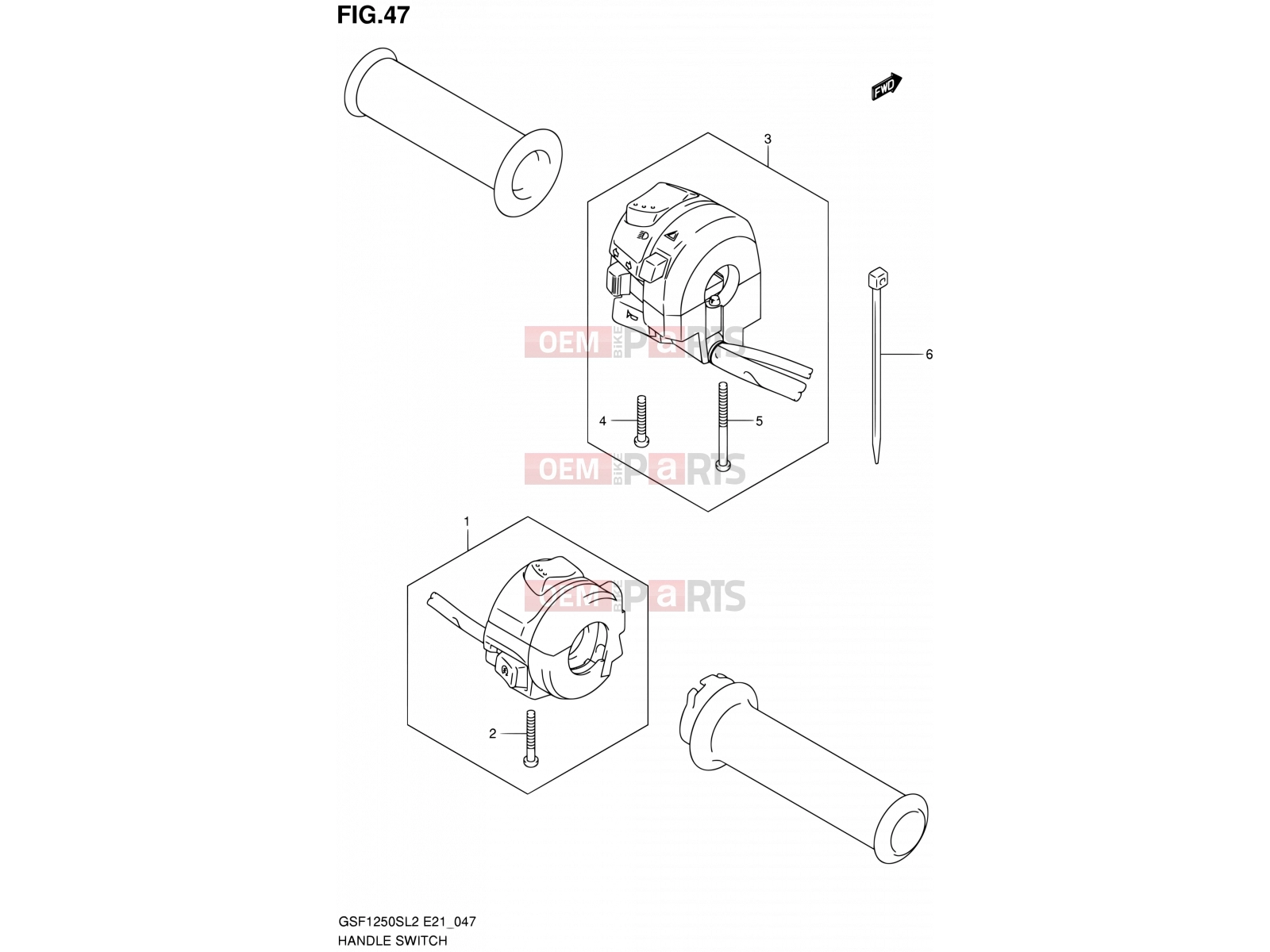 SUZUKI GSF1250S L2 (2012) Bandit (E24) 47 - HANDLE SWITCH