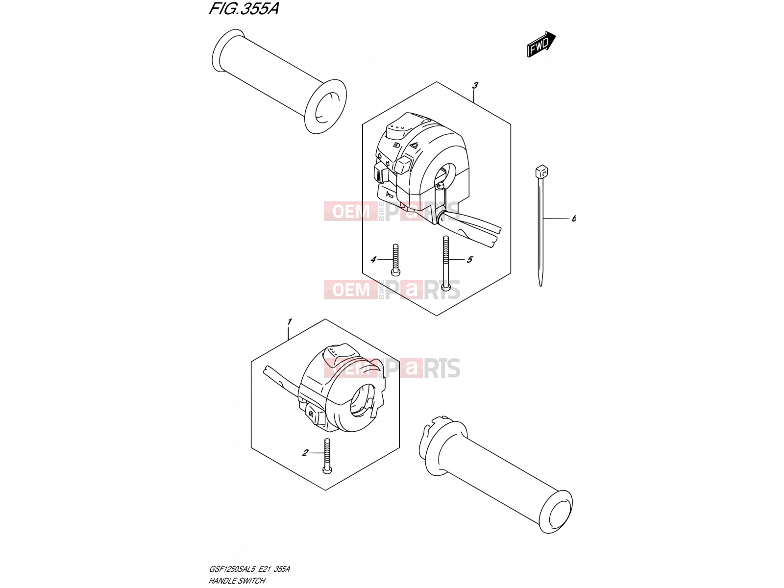 SUZUKI GSF1250SA L5 (2015) Bandit (E21) 355A - HANDLE SWITCH
