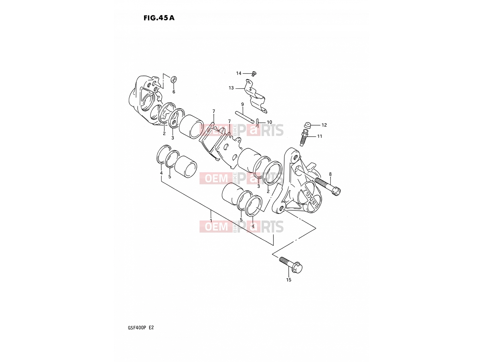 SUZUKI GSF400 M (1991) Bandit (E02) 45A - FRONT CALIPER (E22)
