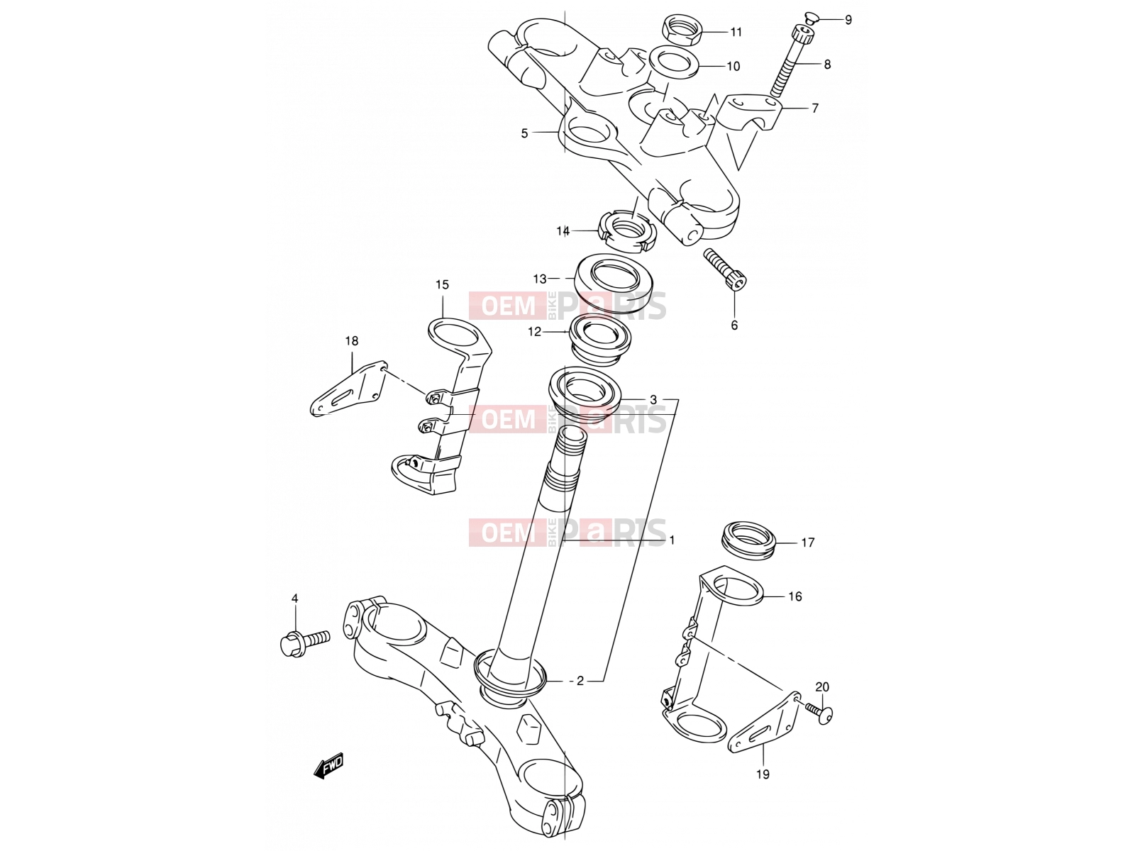 SUZUKI GSF600S Y (2000) Bandit 56 - FRONT FORK BRACKET (SEE NOTE)