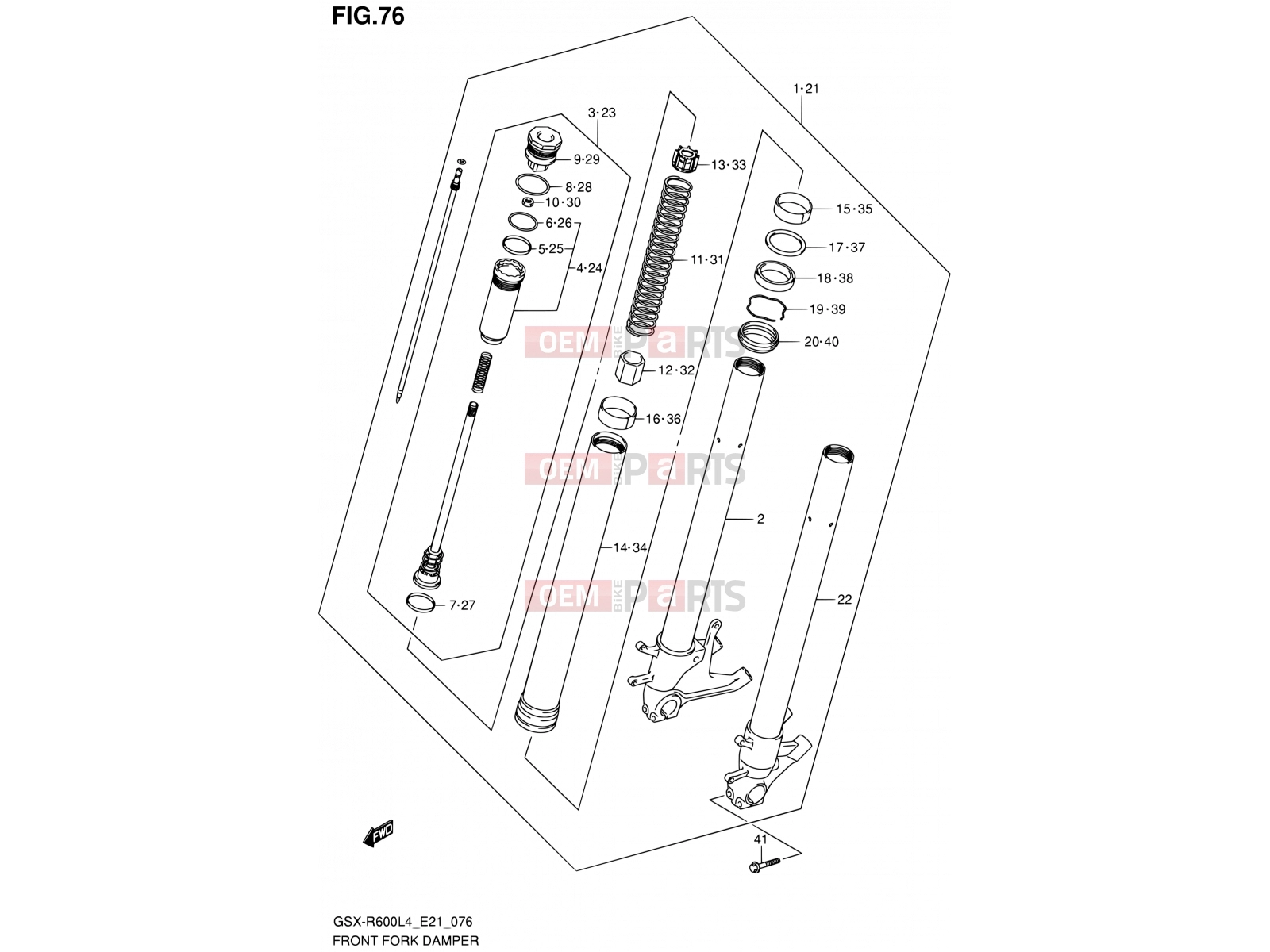 SUZUKI GSX-R600 L4 (2014) (E21) 76 - FRONT FORK DAMPER