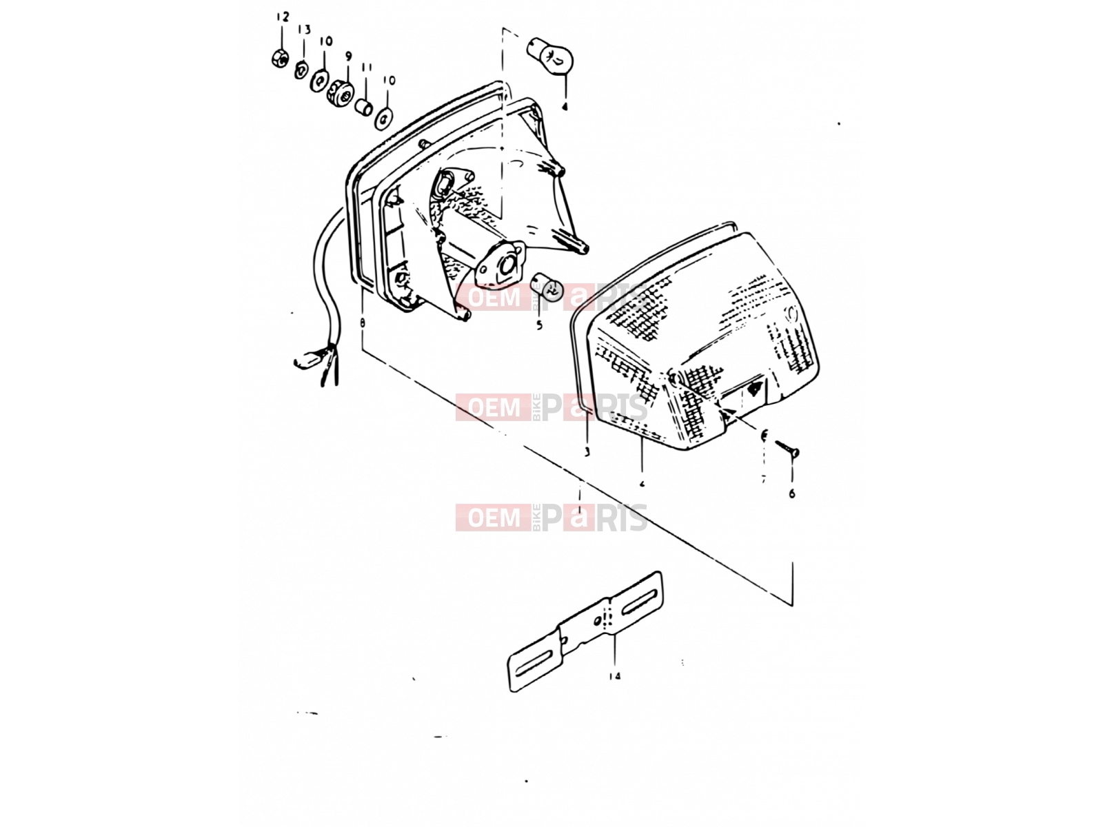 SUZUKI GSX1100E X (1999) 34 - REAR COMBINATION LAMP (E02, E04, E21)
