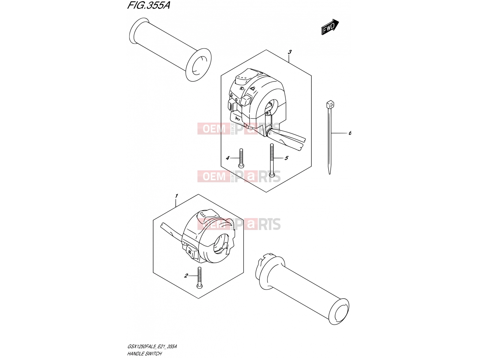 SUZUKI GSX1250FA L5 (2015) Bandit (E21) 355A - HANDLE SWITCH