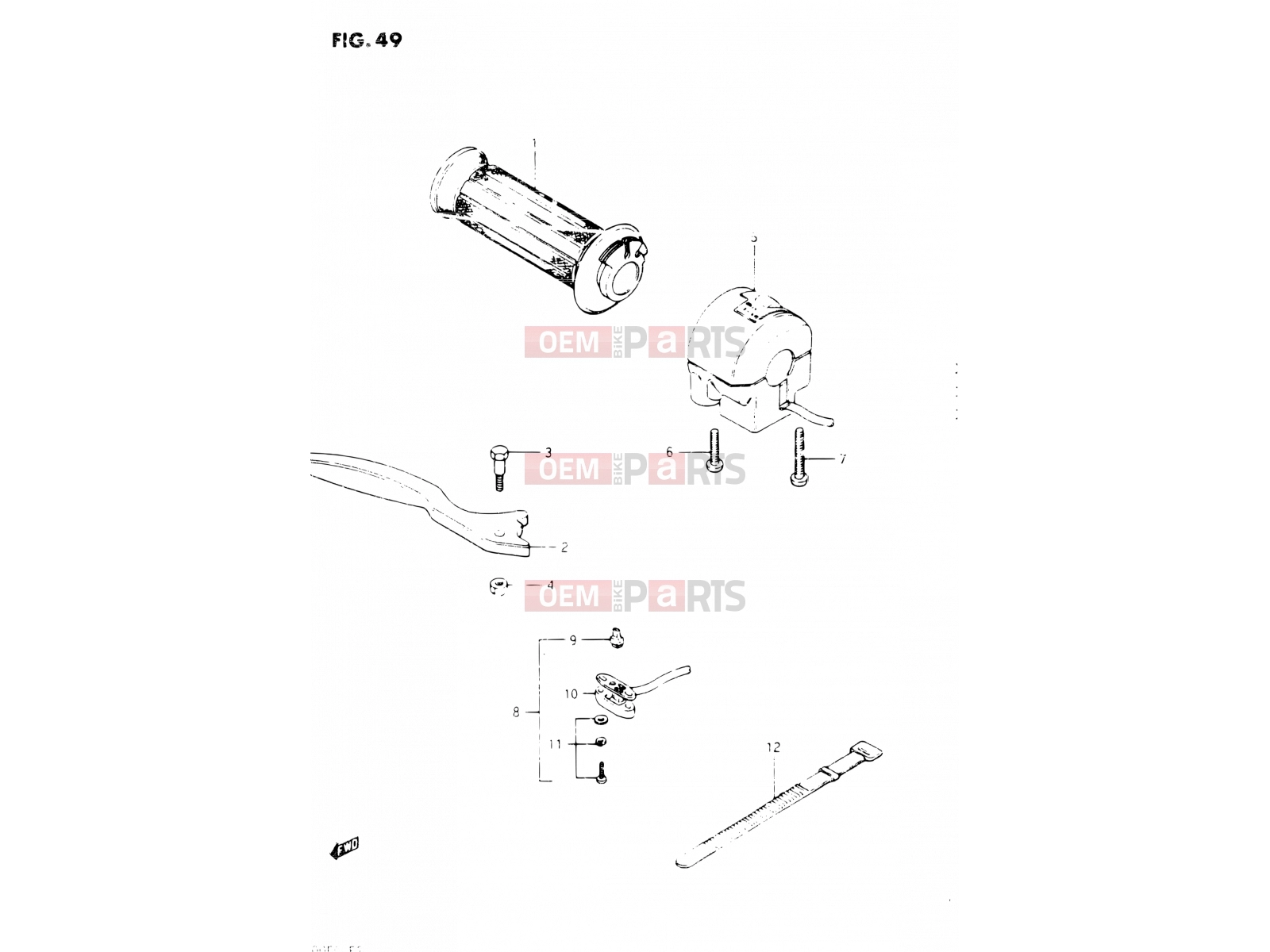 SUZUKI GSX400E E (1984) 49 - RIGHT HANDLE SWITCH