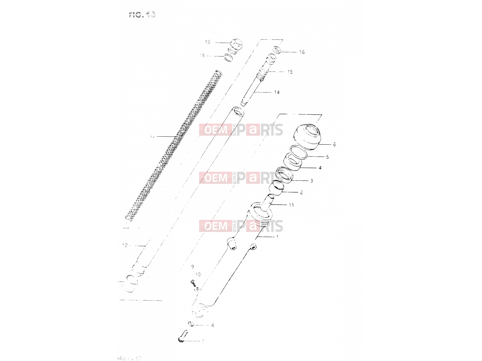 SUZUKI GSX400E E (1984) 43 - FRONT FORK RIGHT DAMPER