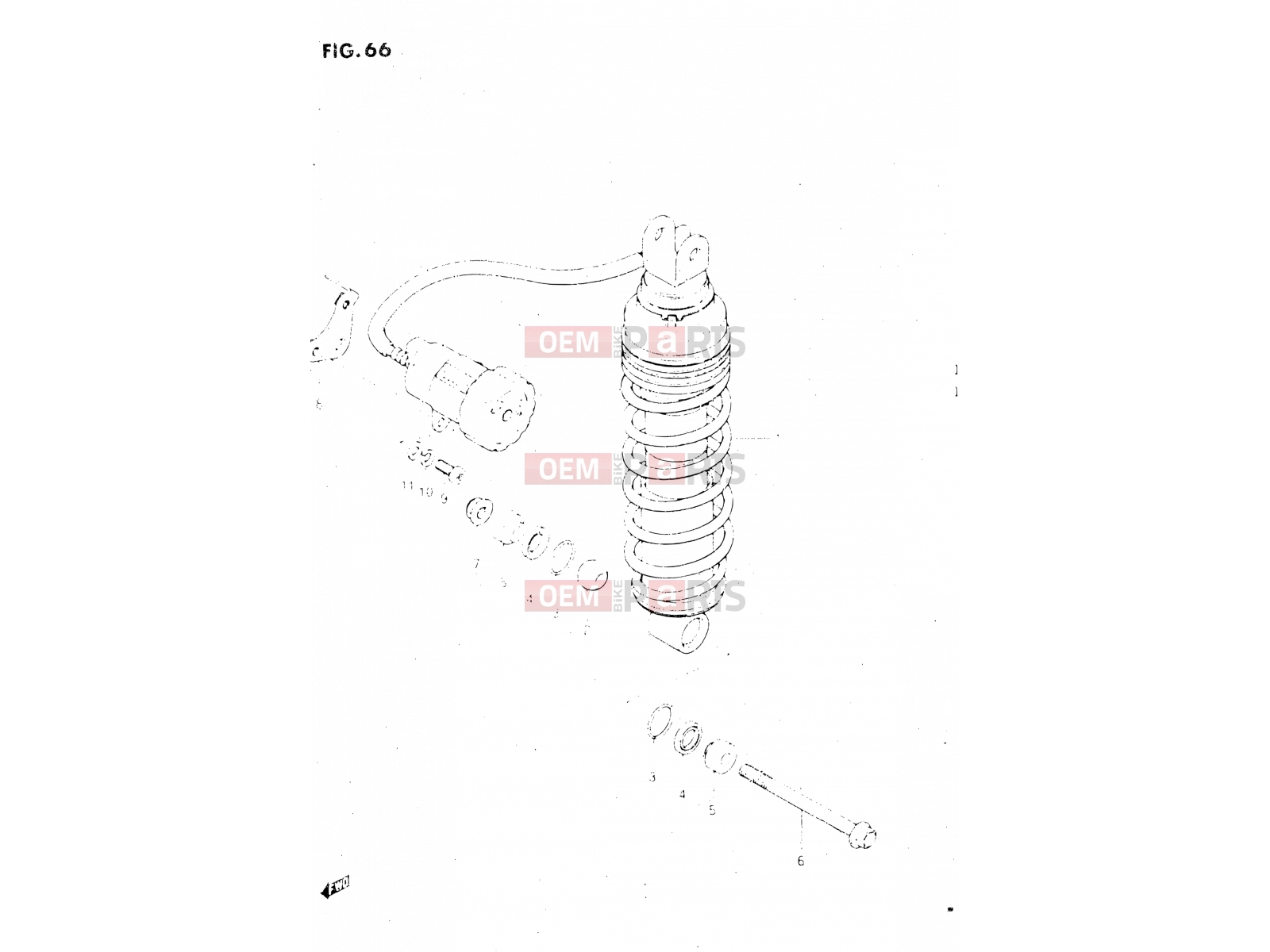 SUZUKI GSX500E E (1984) 66 - REAR SHOCK ABSORBER (MODEL E)