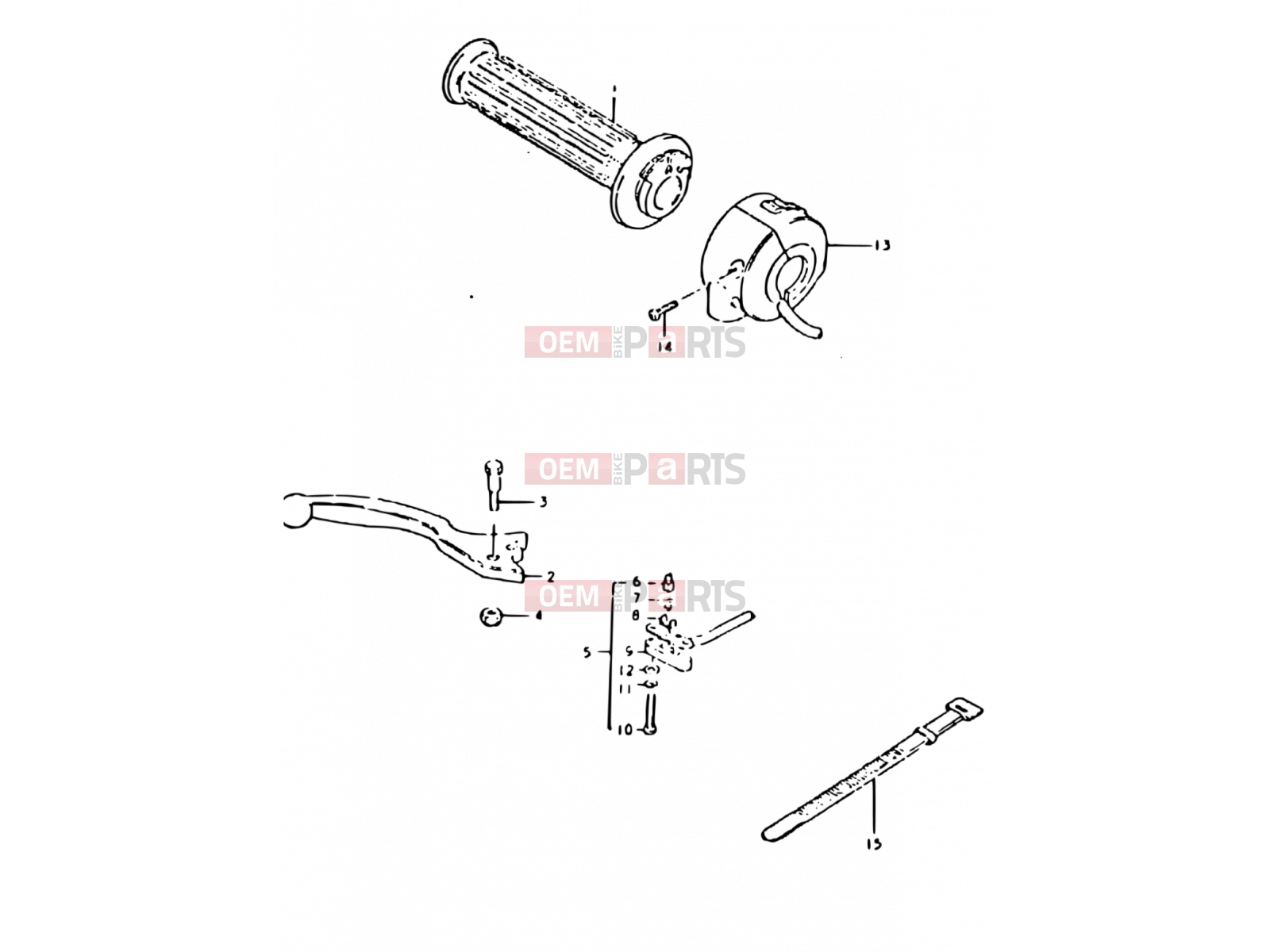SUZUKI GT250E X (1999) 68 - RIGHT HANDLE SWITCH (MODEL X)