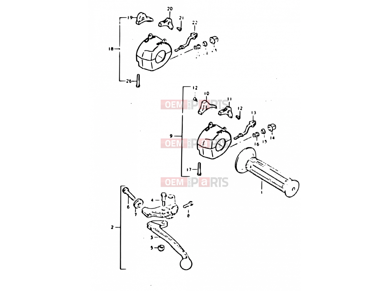 SUZUKI GT250E X (1999) 69 - LEFT HANDLE SWITCH (MODEL N)