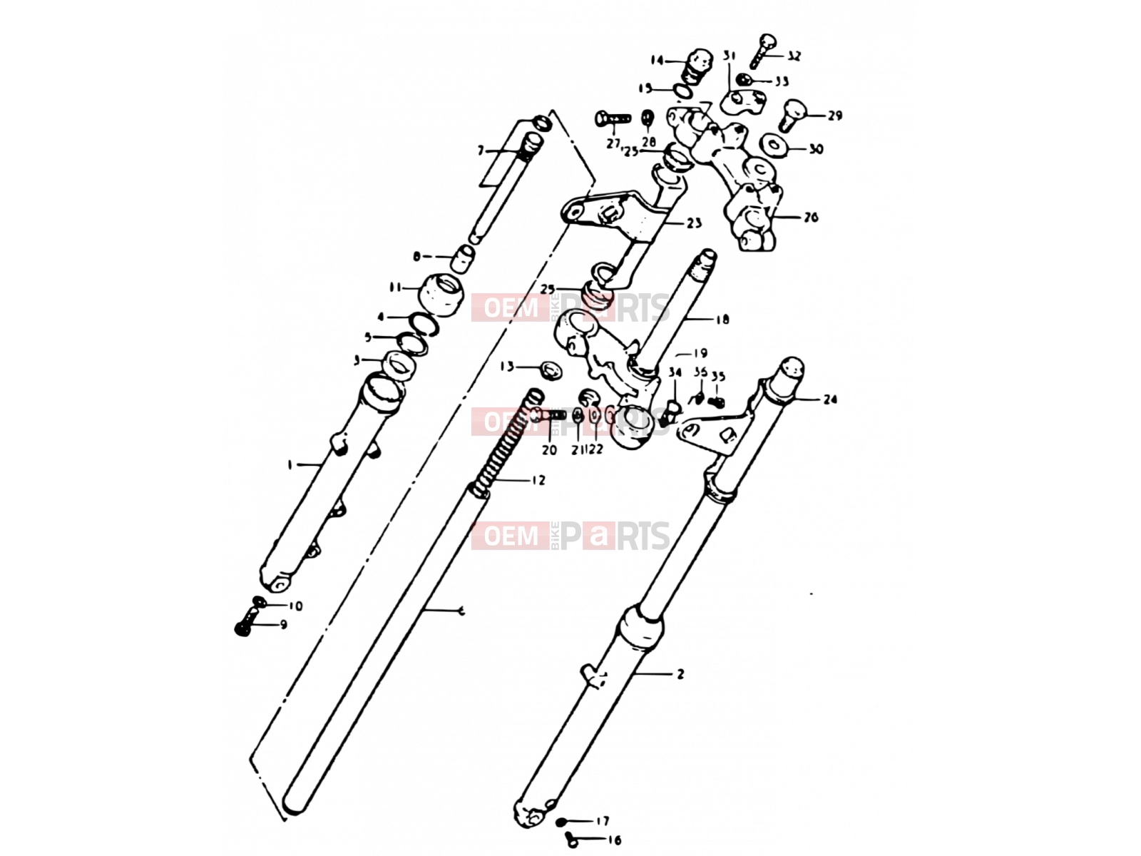 SUZUKI GT250E X (1999) 62 - FRONT FORK