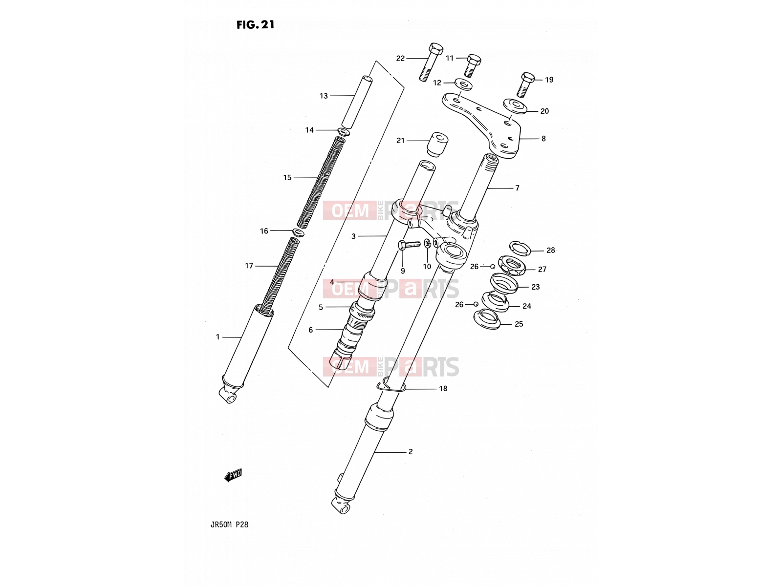 SUZUKI JR50 E (1984) (P28) 21 - FRONT FORK