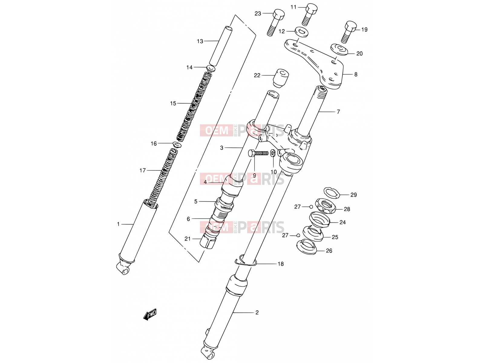SUZUKI JR50 X (1999) 25 - FRONT FORK
