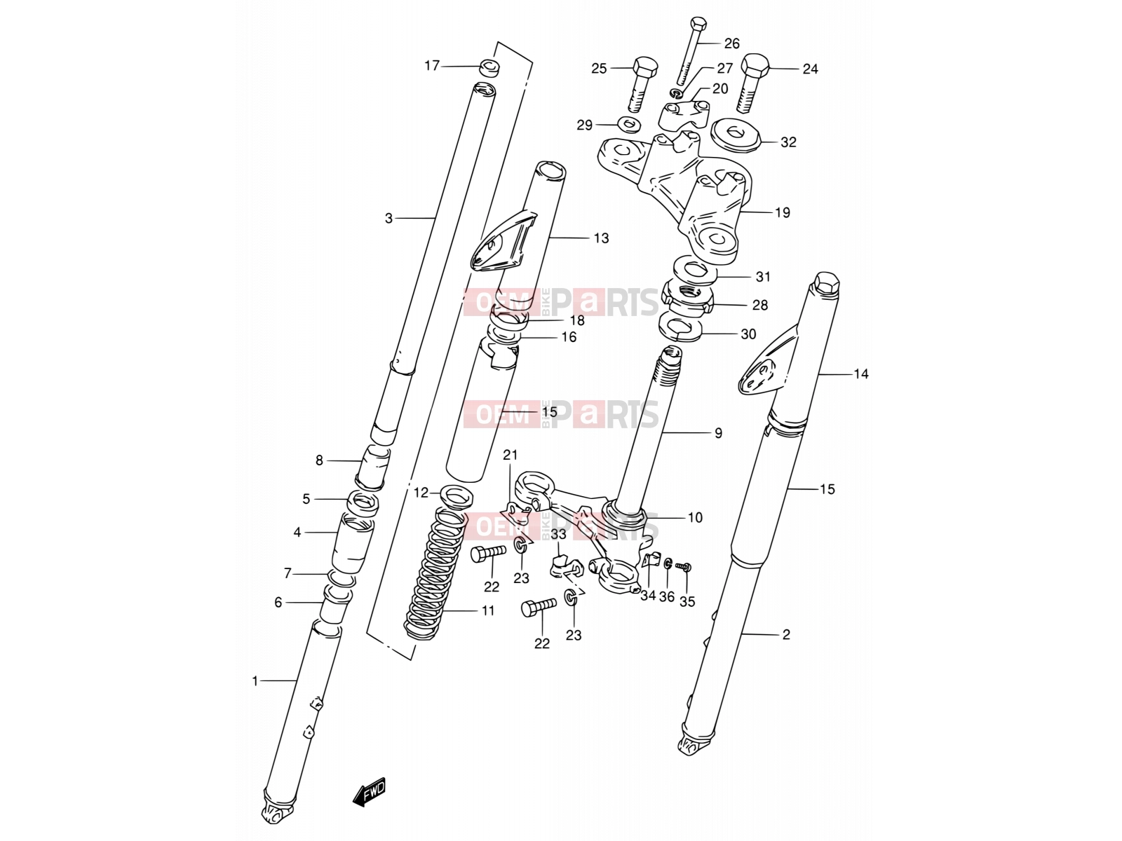 SUZUKI K125 L (1990) 35 - FRONT FORK (E07)