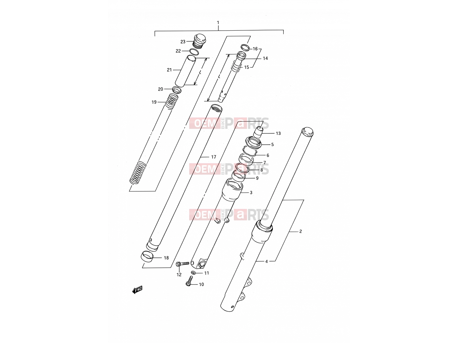SUZUKI LS650 N (1992) Savage (E03,E28,E33) 34 - FRONT FORK
