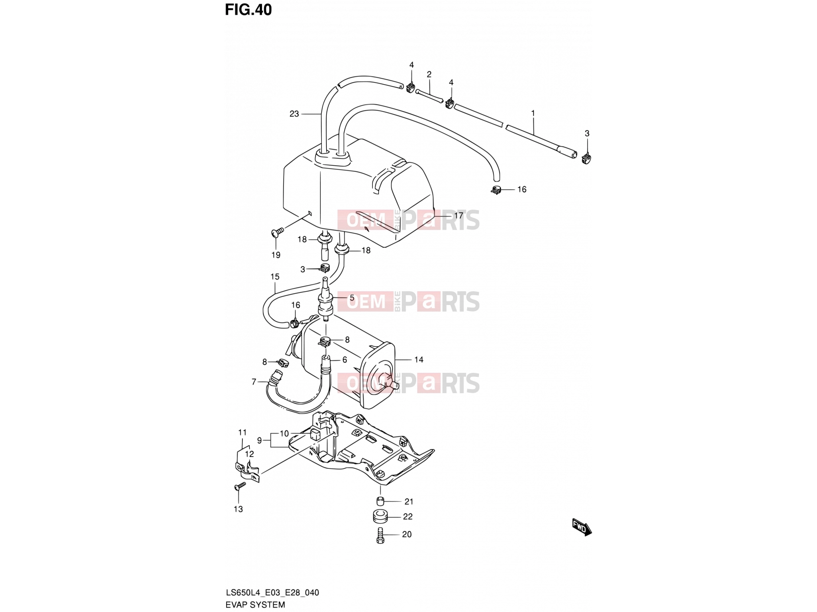 SUZUKI LS650 L4 (2014) Savage 40 - EVAP SYSTEM (LS650L4 E33)