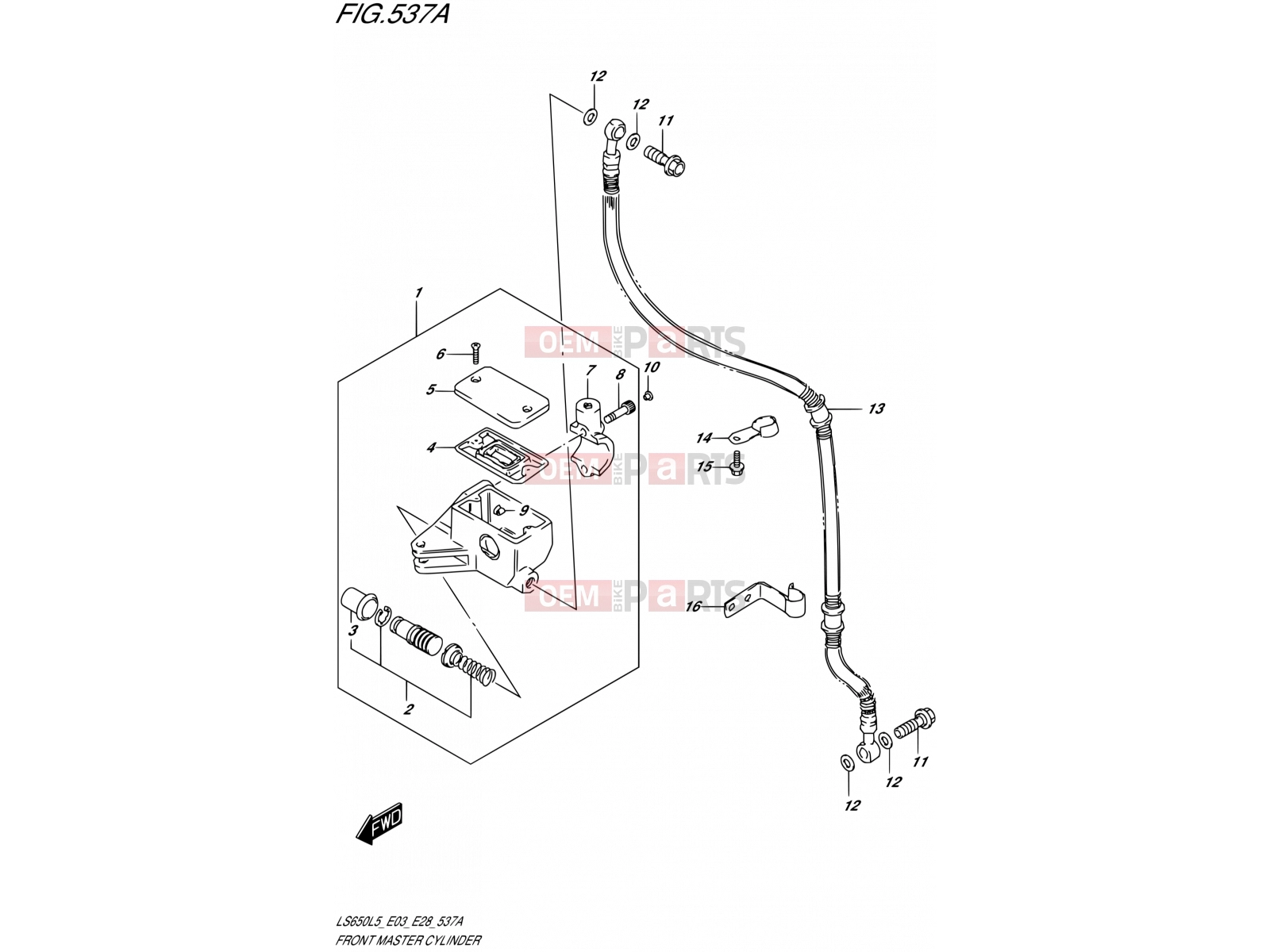 SUZUKI LS650 L5 (2015) Savage (E03,E28,E33) 537A - FRONT MASTER CYLINDER