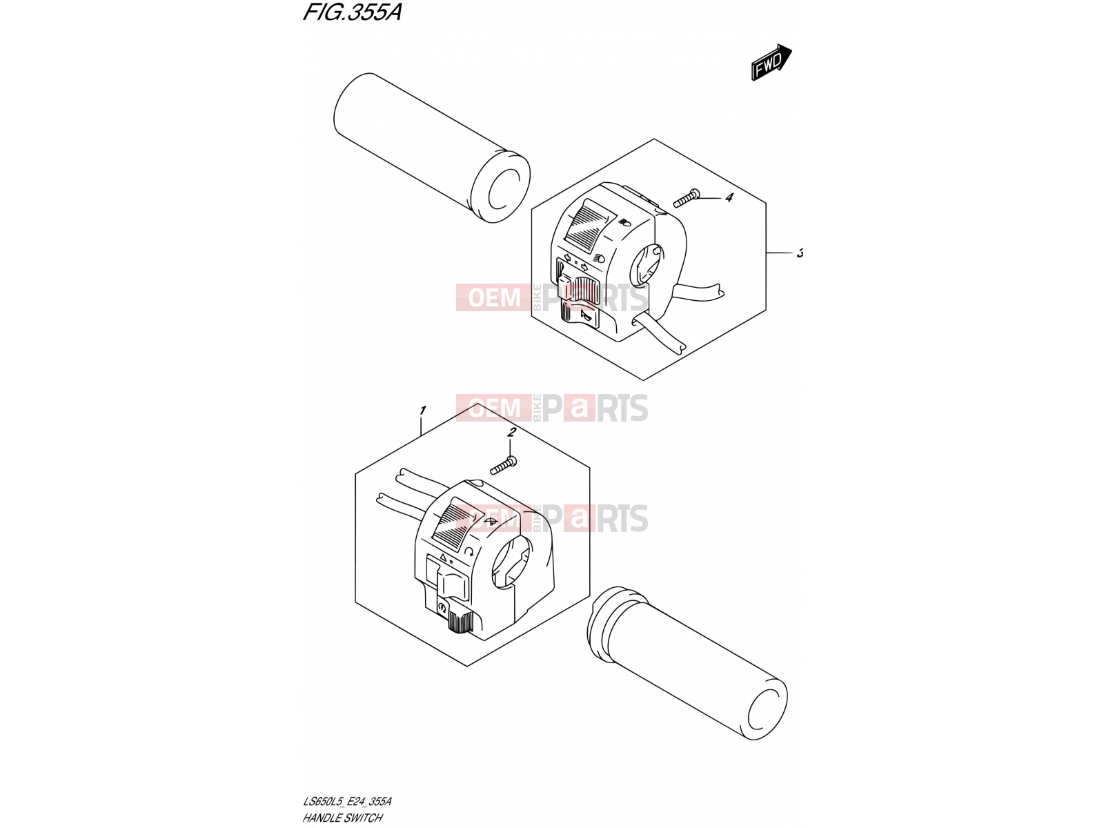 SUZUKI LS650 L5 (2015) Savage (E24) 355A - HANDLE SWITCH