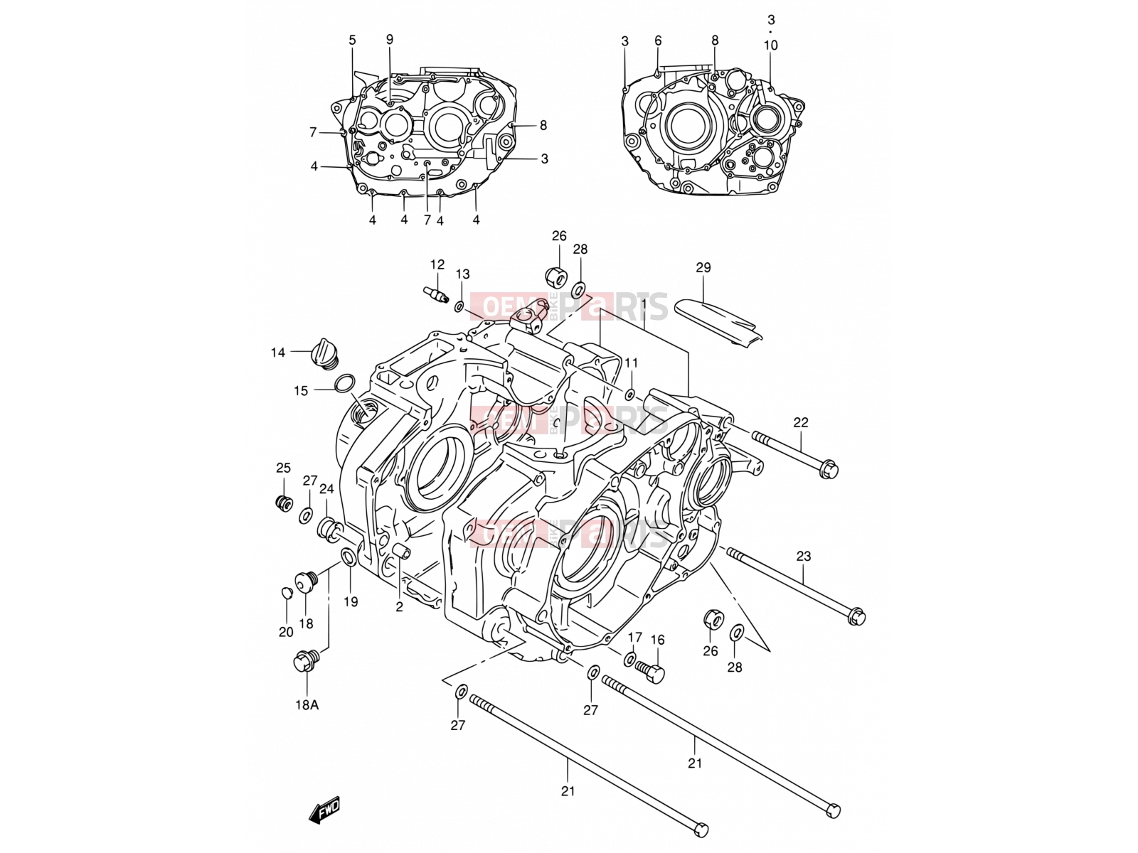 SUZUKI LS650P K3 (2003) Savage (E03,E28,E33) 3 - CRANKCASE