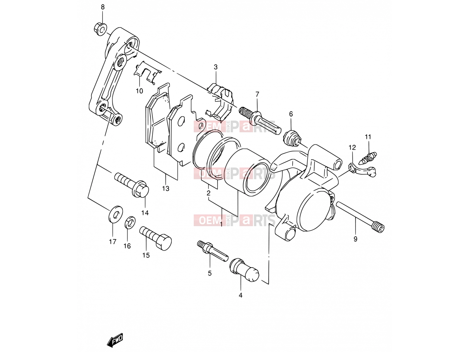 SUZUKI LS650P W (1998) Savage (E03,E28,E33) 44 - FRONT CALIPER