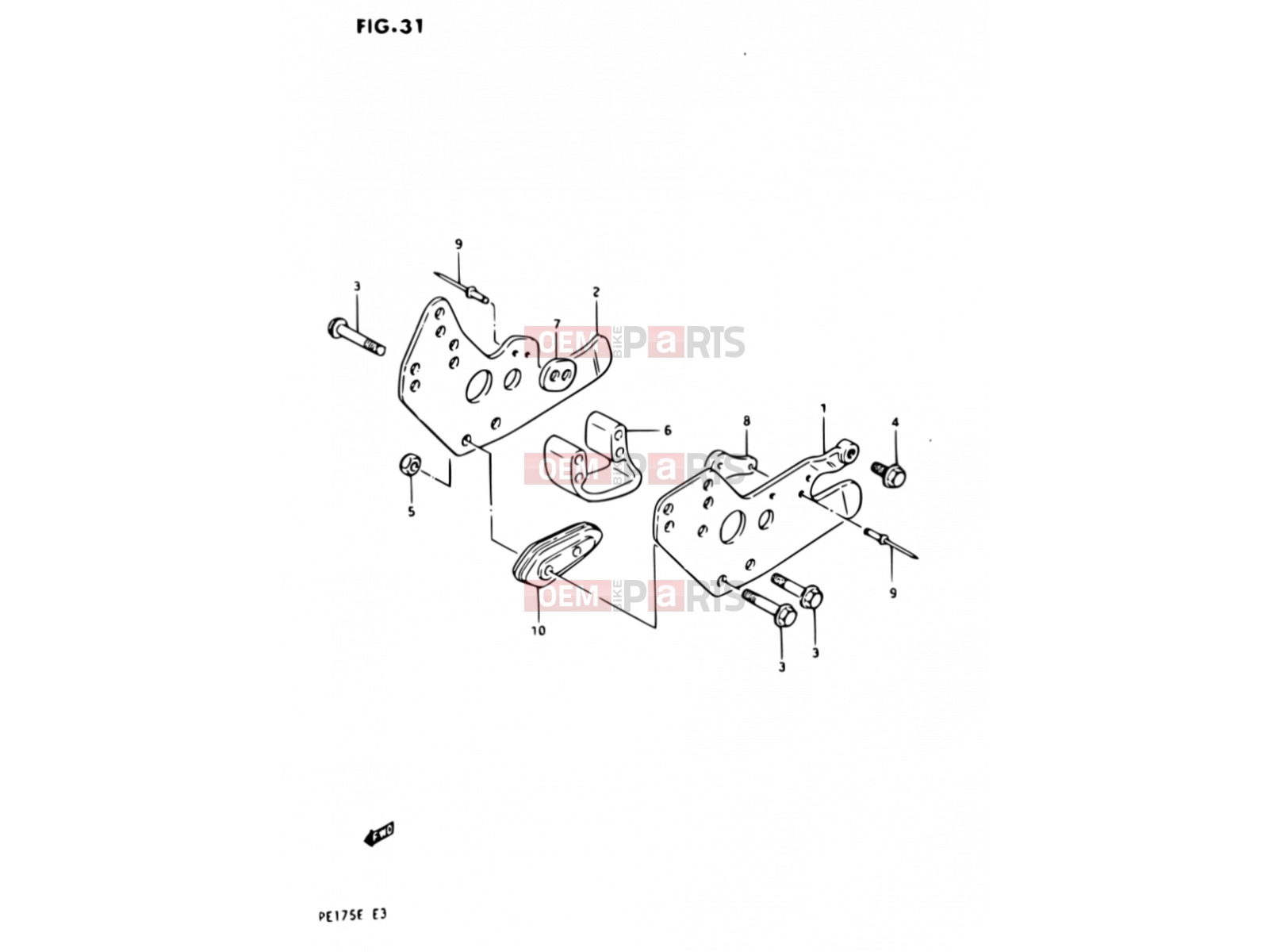 SUZUKI PE175 E (1984) 31 - CHAIN GUIDE