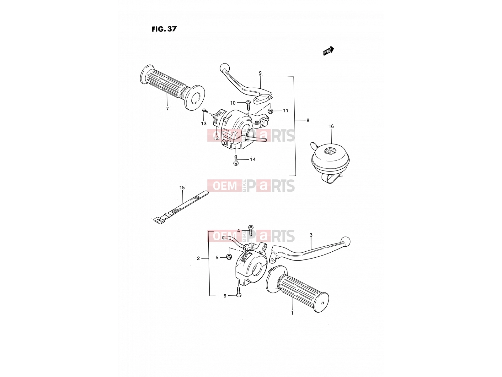 SUZUKI PV50 L (1990) 37 - HANDLE SWITCH (E15)