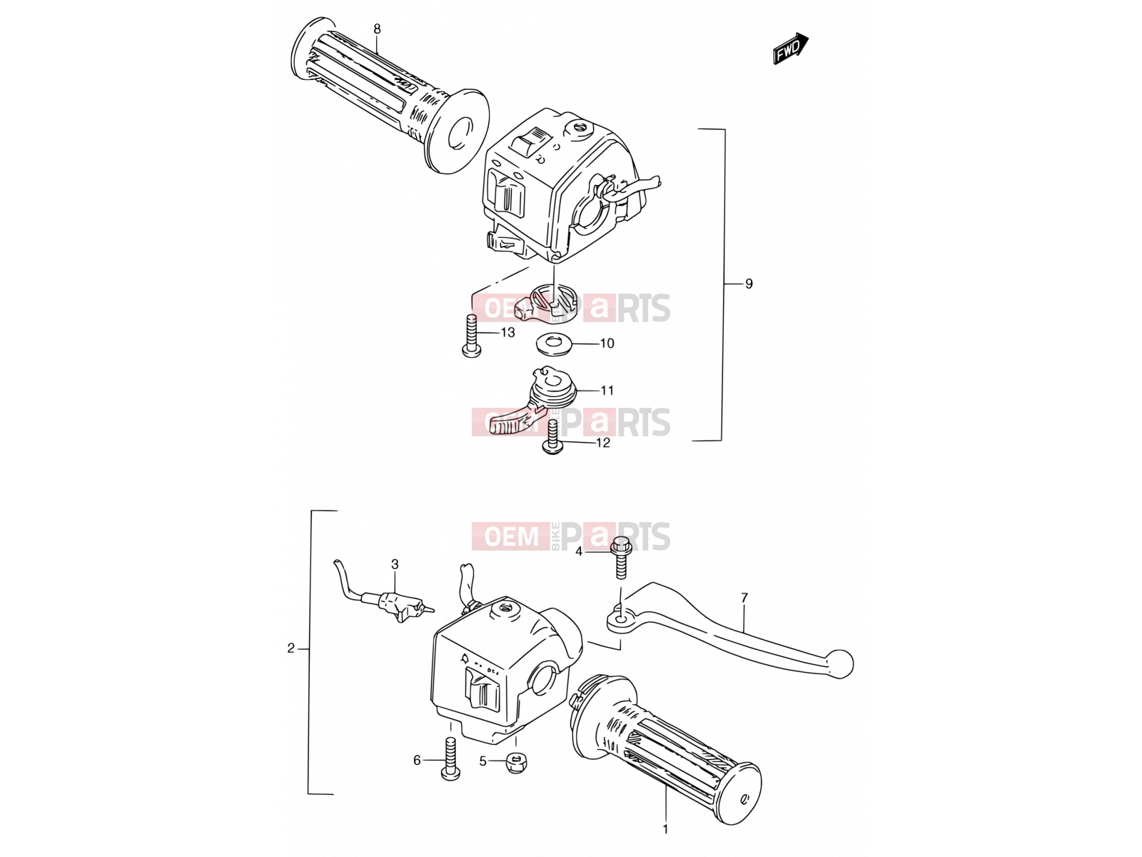 SUZUKI RC50 M (1991) 33 - HANDLE SWITCH (MODEL M)