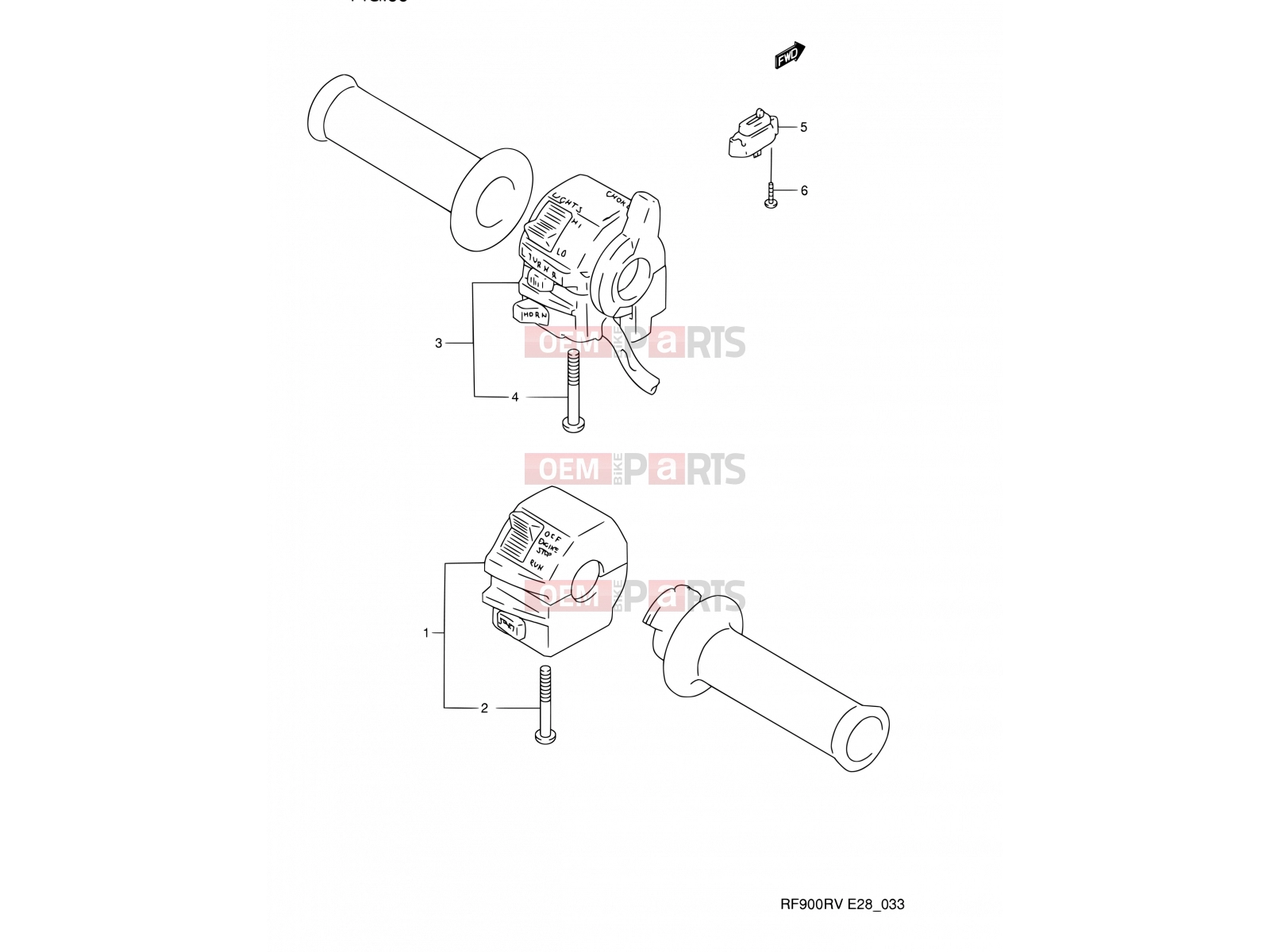 SUZUKI RF900R R (1994) (E03,E28,E33) 33 - HANDLE SWITCH