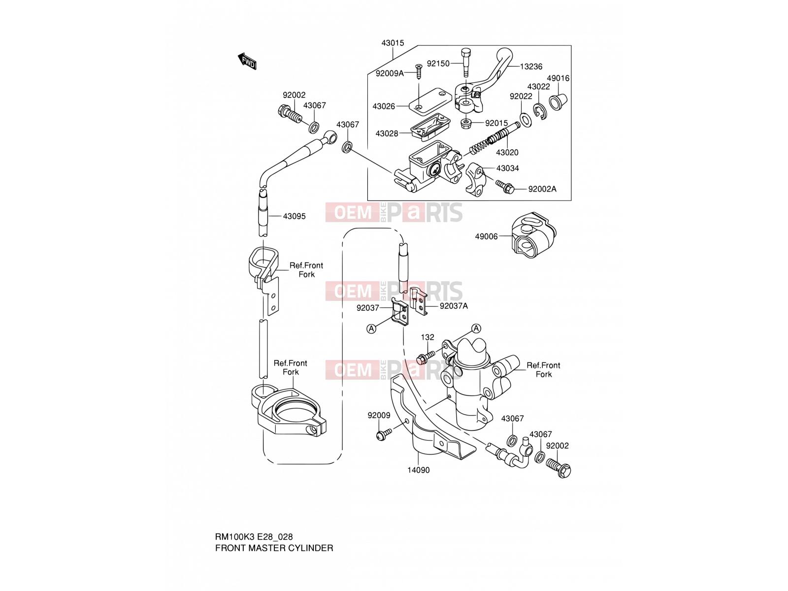 SUZUKI RM100 K4 (2004) (E28) 28 - FRONT MASTER CYLINDER