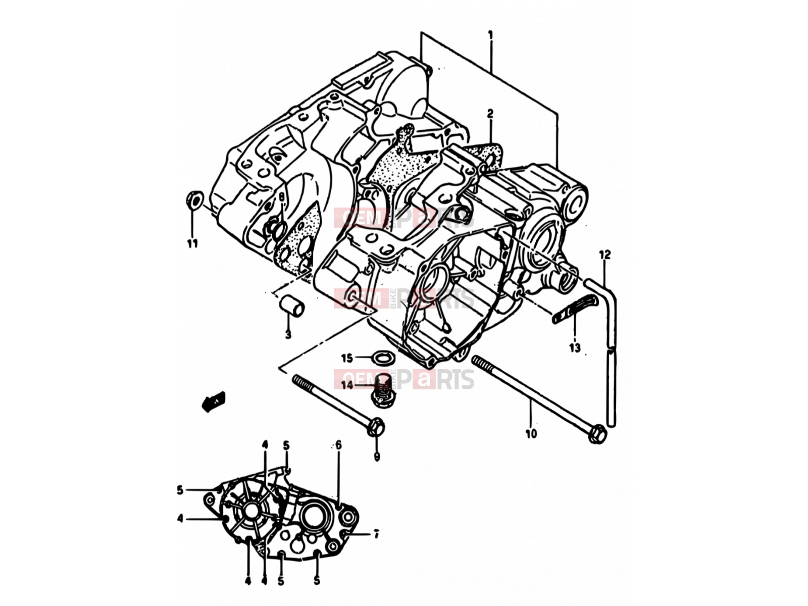 SUZUKI RM125 E (1984) 2 - CRANKCASE