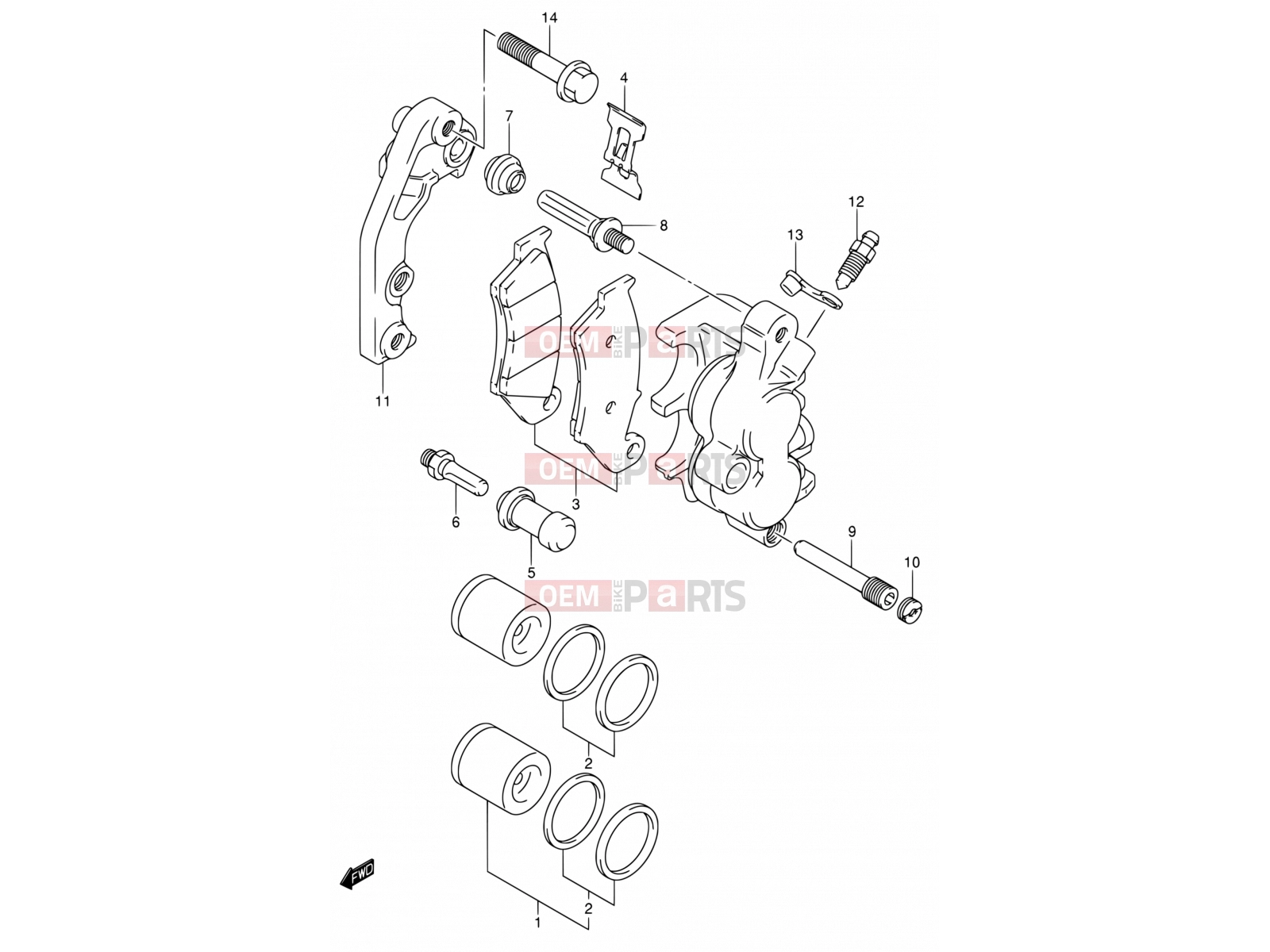 SUZUKI RM125 K2 (2002) (E02,E04,E24) 31 - FRONT CALIPER