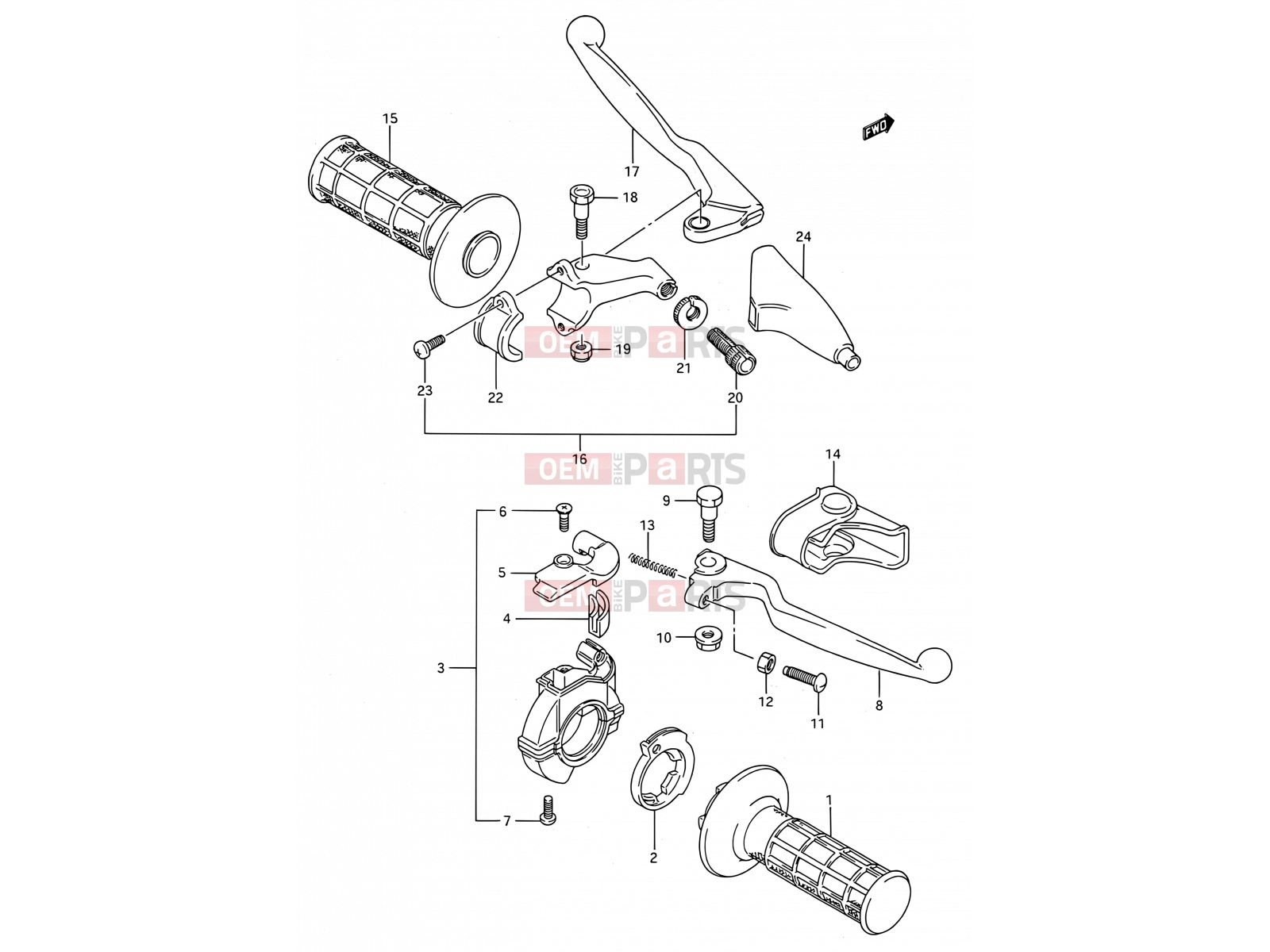 SUZUKI RM125 M (1991) (E03,E28,E33) 27 - HANDLE SWITCH