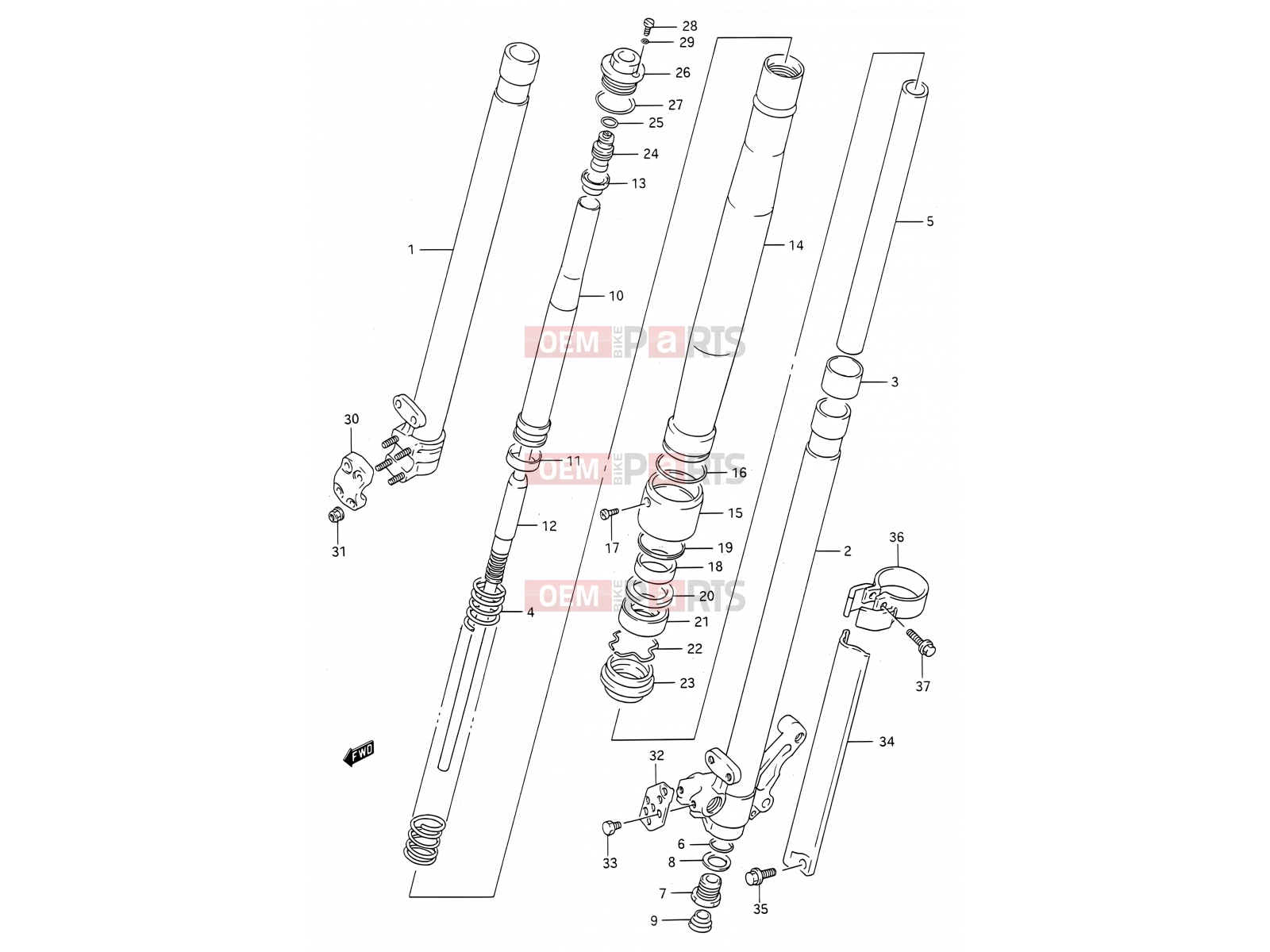 SUZUKI RM125 M (1991) (E03,E28,E33) 22B - FRONT DAMPER (MODEL M)