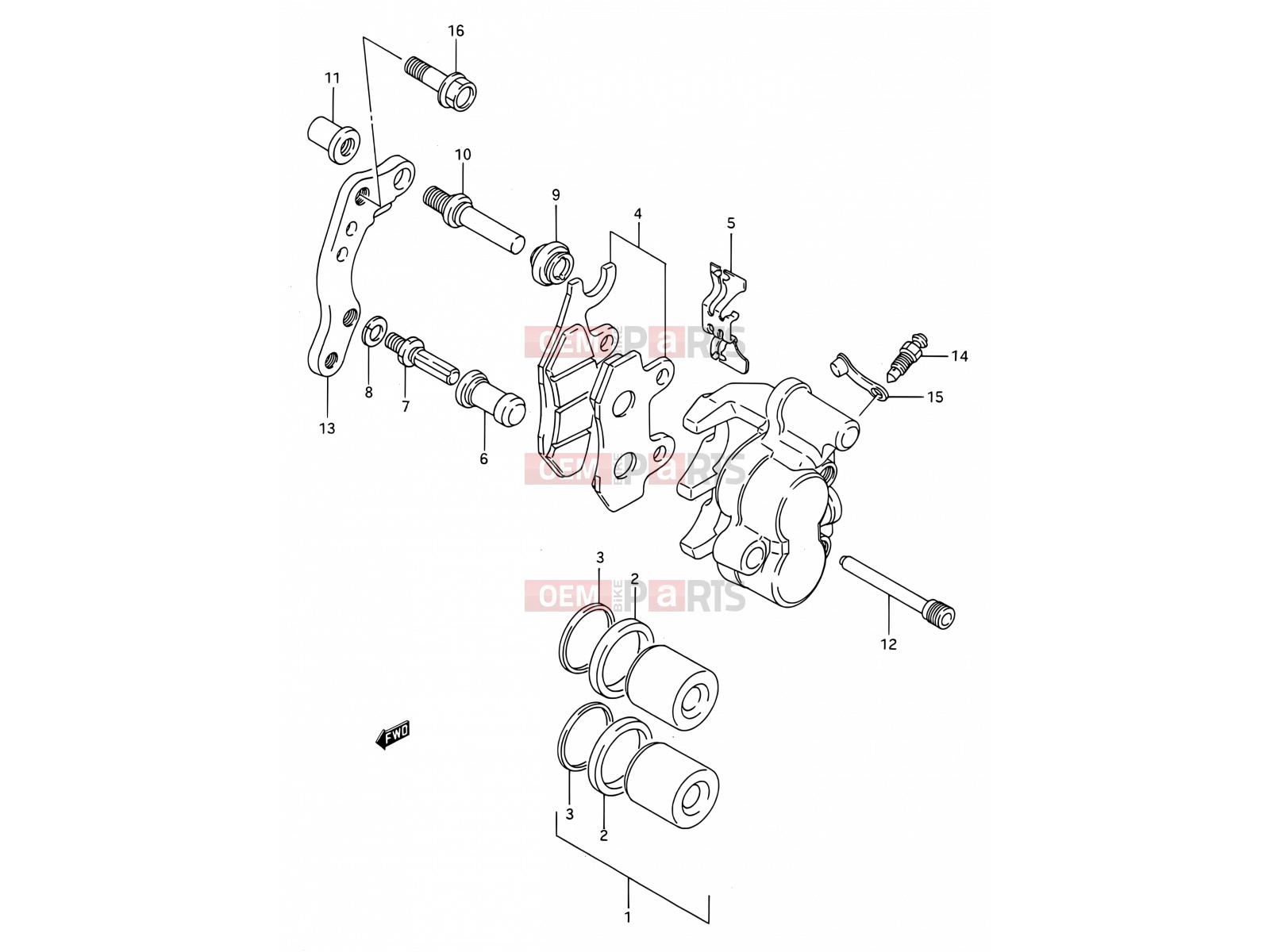 SUZUKI RM125 M (1991) (E03,E28,E33) 28A - FRONT CALIPER (MODEL M)