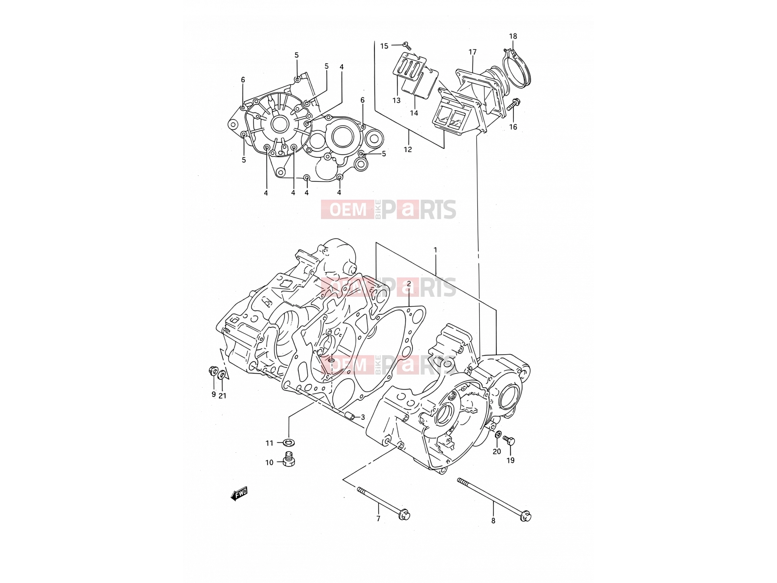 SUZUKI RM125 S (1995) (E03,E28,E33) 3 - CRANKCASE