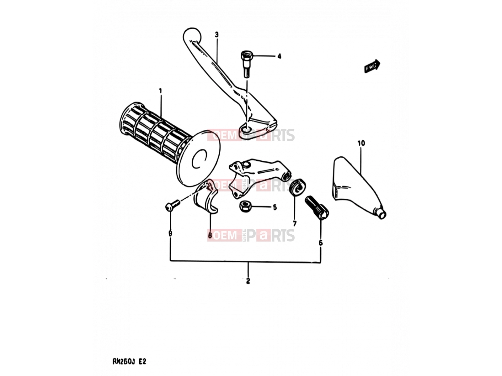 SUZUKI RM250 J (1988) 28 - LEFT HANDLE SWITCH