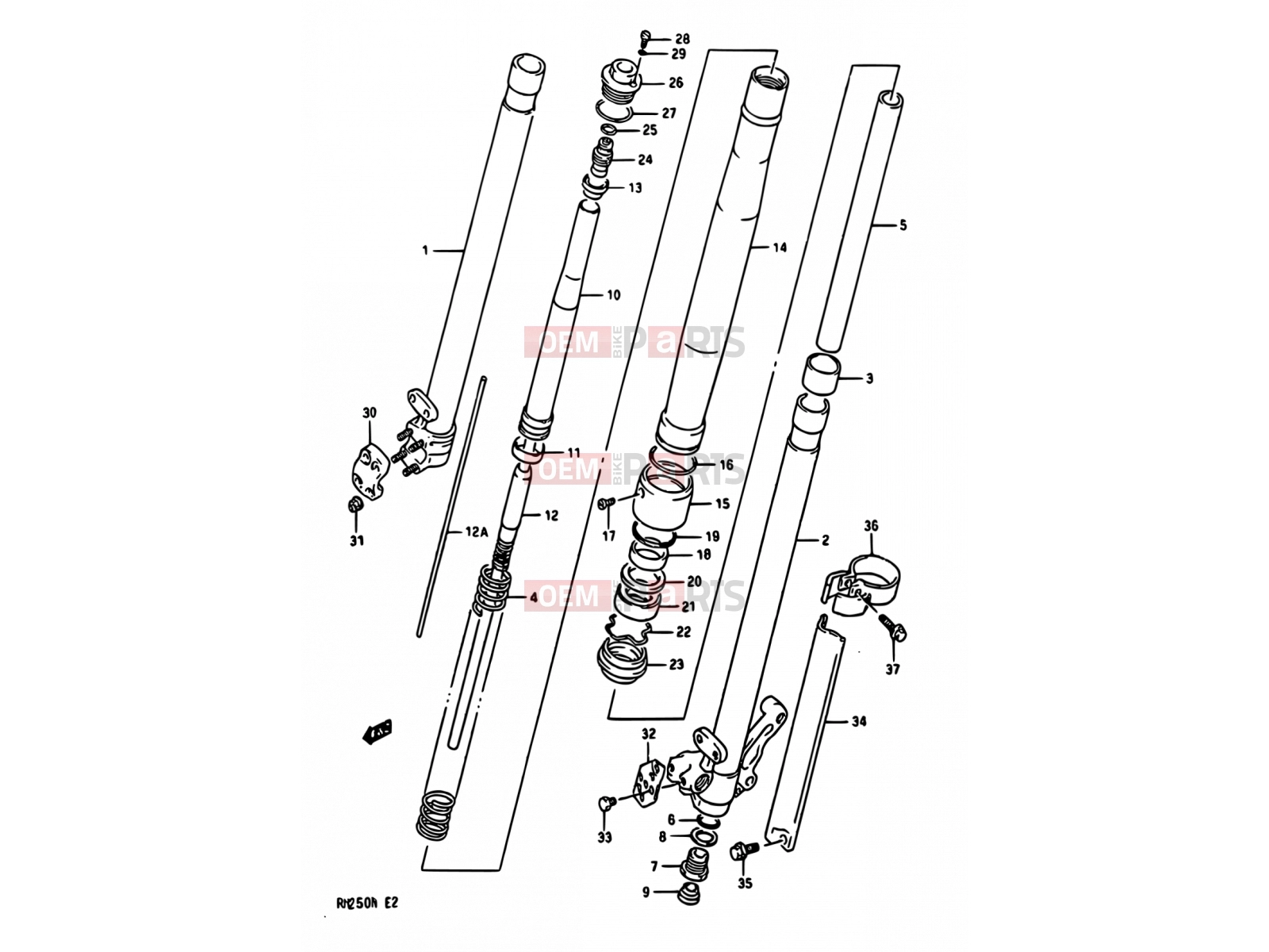 SUZUKI RM250 M (1991) (E02,E04,E24) 22B - FRONT DAMPER (MODEL M)