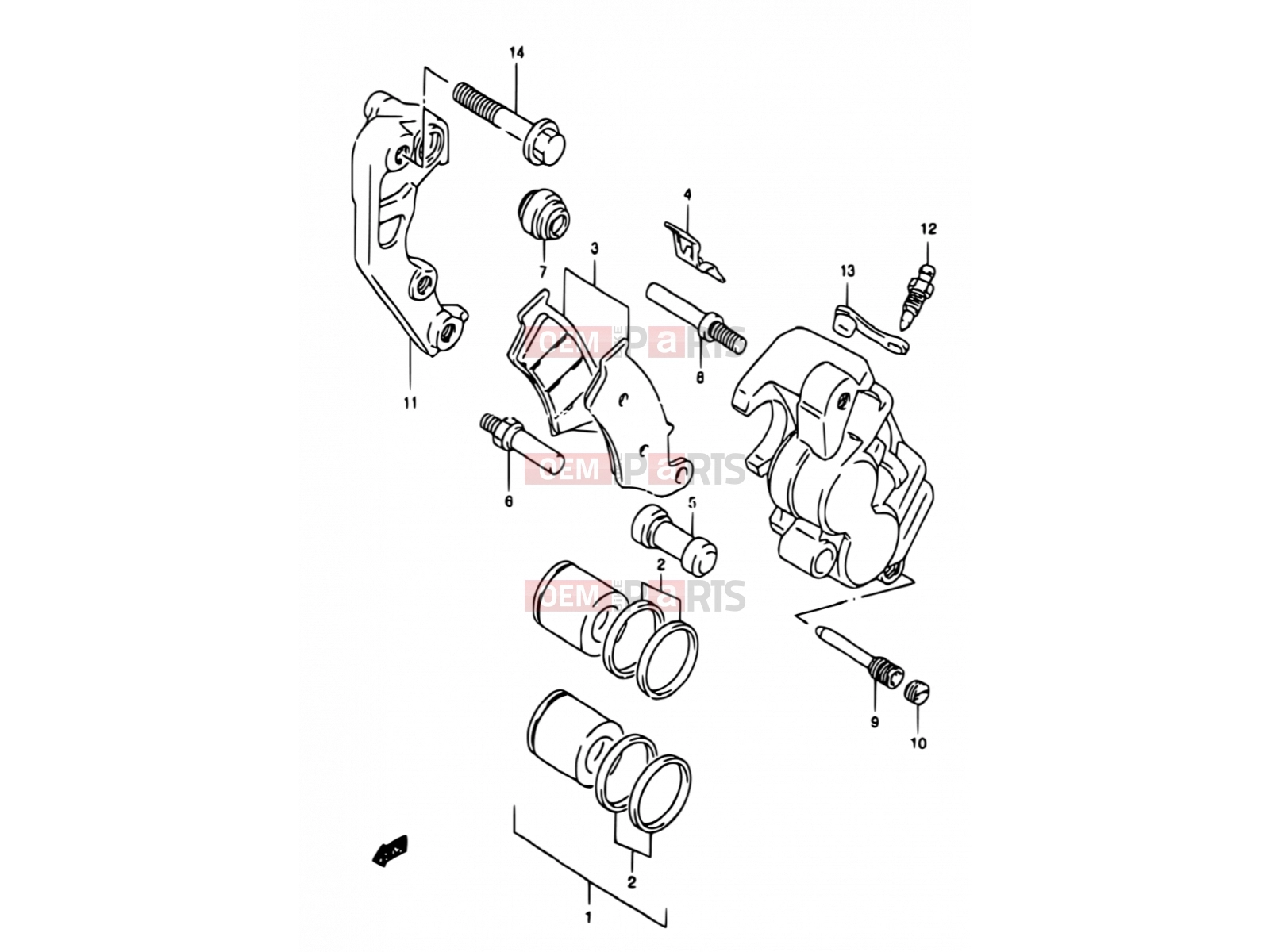 SUZUKI RM250 V (1997) (E02,E04,E24) 31 - FRONT CALIPER