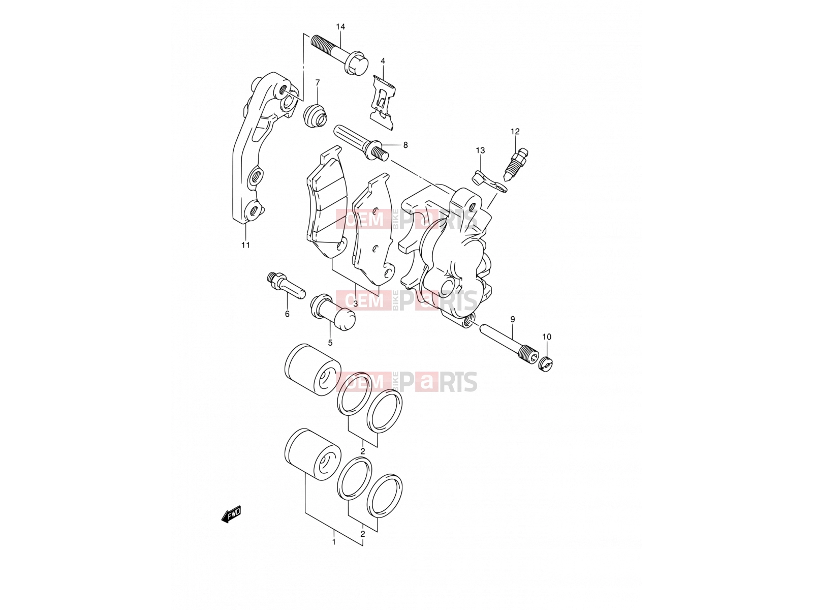 SUZUKI RM250 K2 (2002) (E02,E04,E24) 31 - FRONT CALIPER