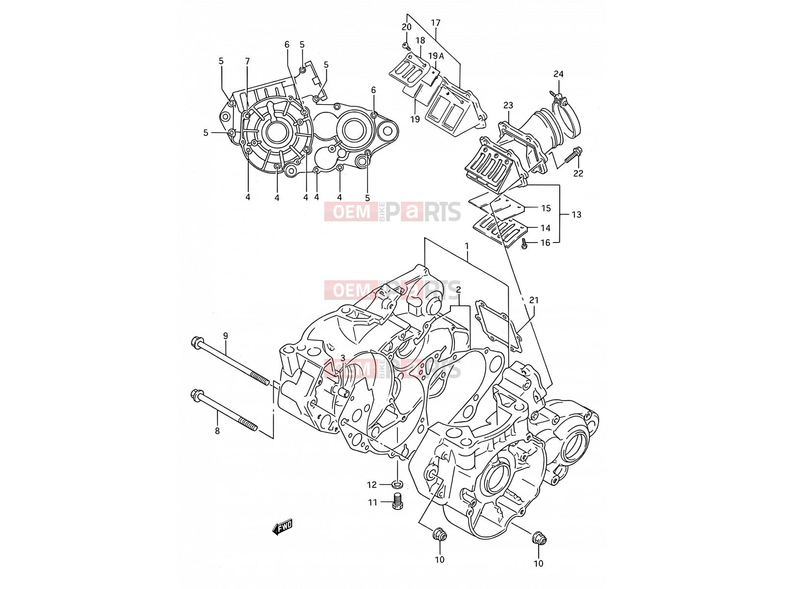 SUZUKI RM250 K (1989) (E03,E28,E33) 3 - CRANKCASE