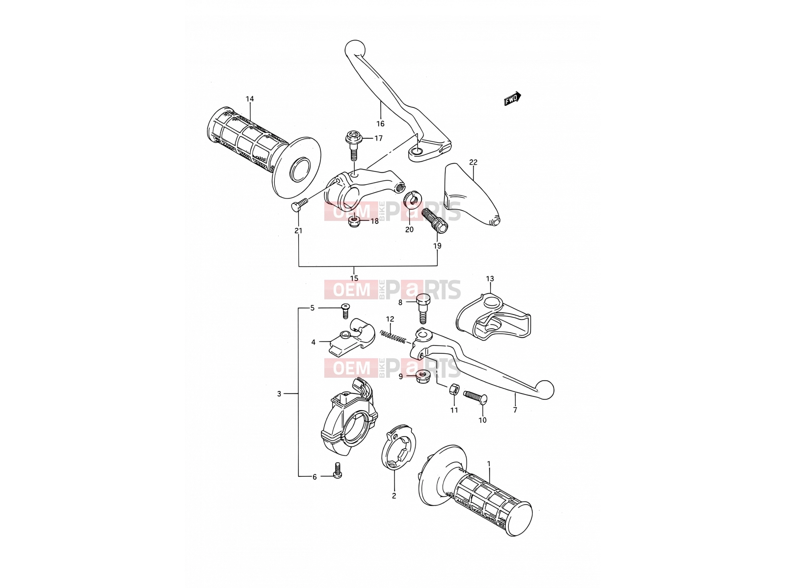 SUZUKI RM250 K (1989) (E03,E28,E33) 27A - HANDLE SWITCH (MODEL N)