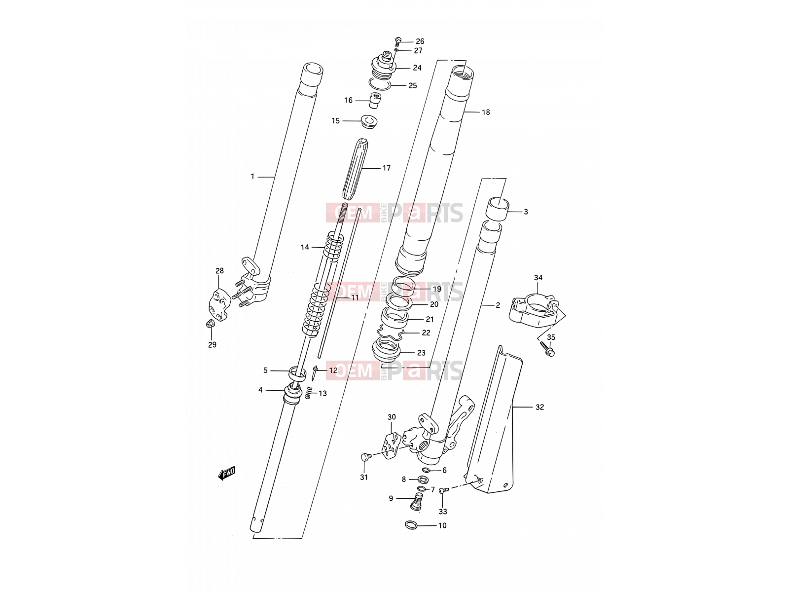 SUZUKI RM250 M (1991) (E03,E28,E33) 22C - FRONT DAMPER