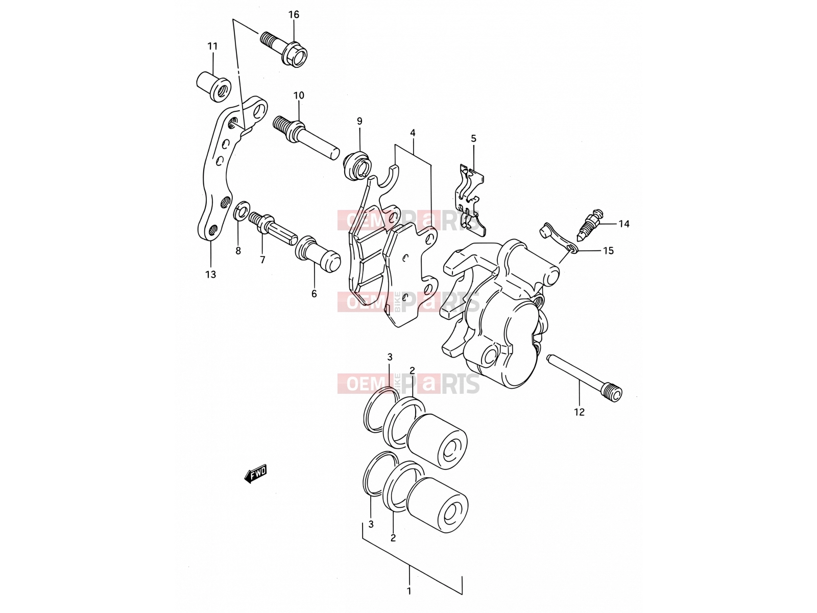 SUZUKI RM250 S (1995) (E03,E28,E33) 27A - FRONT CALIPER (MODEL S)