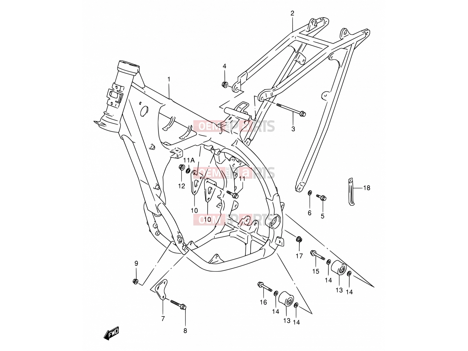 SUZUKI RM250 W (1998) (E02) 16 - FRAME