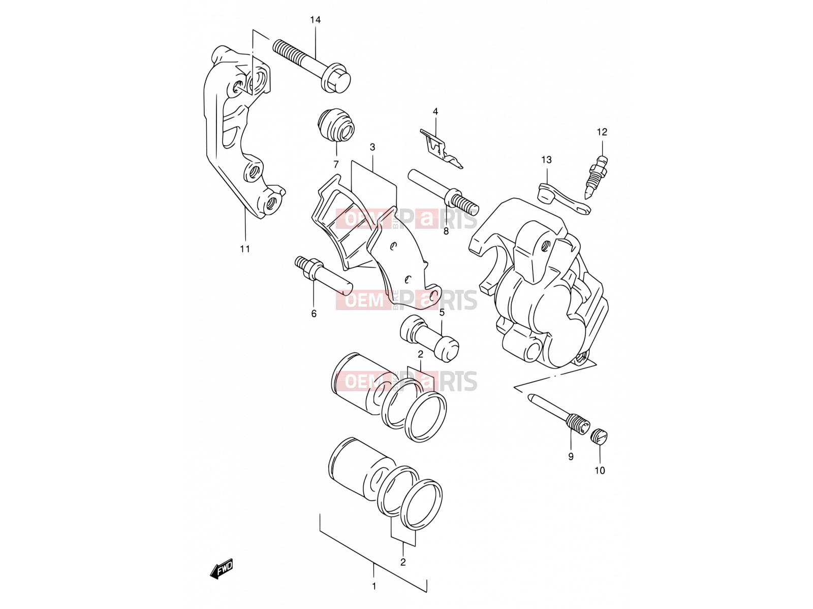 SUZUKI RM250 V (1997) (E03,E28,E33) 31 - FRONT CALIPER