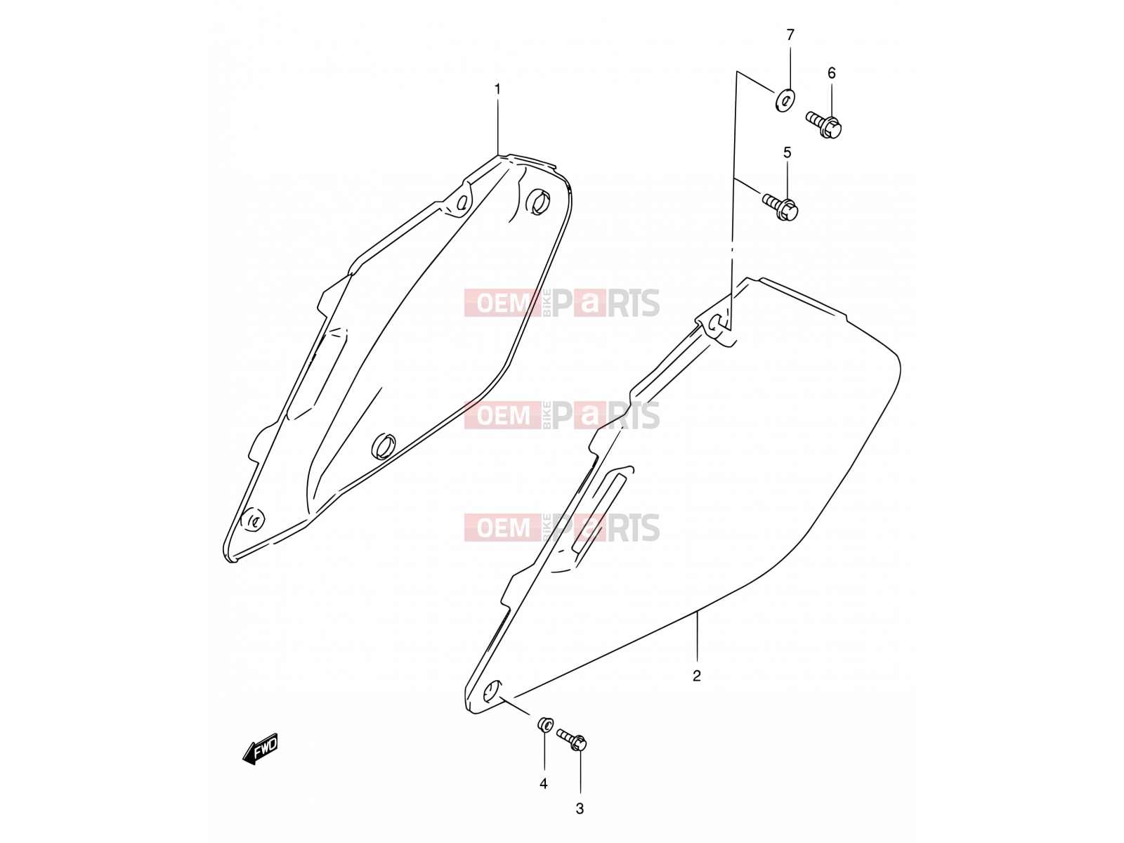 SUZUKI RM250 Y (2000) (E03,E28,E33) 21 - FRAME COVER
