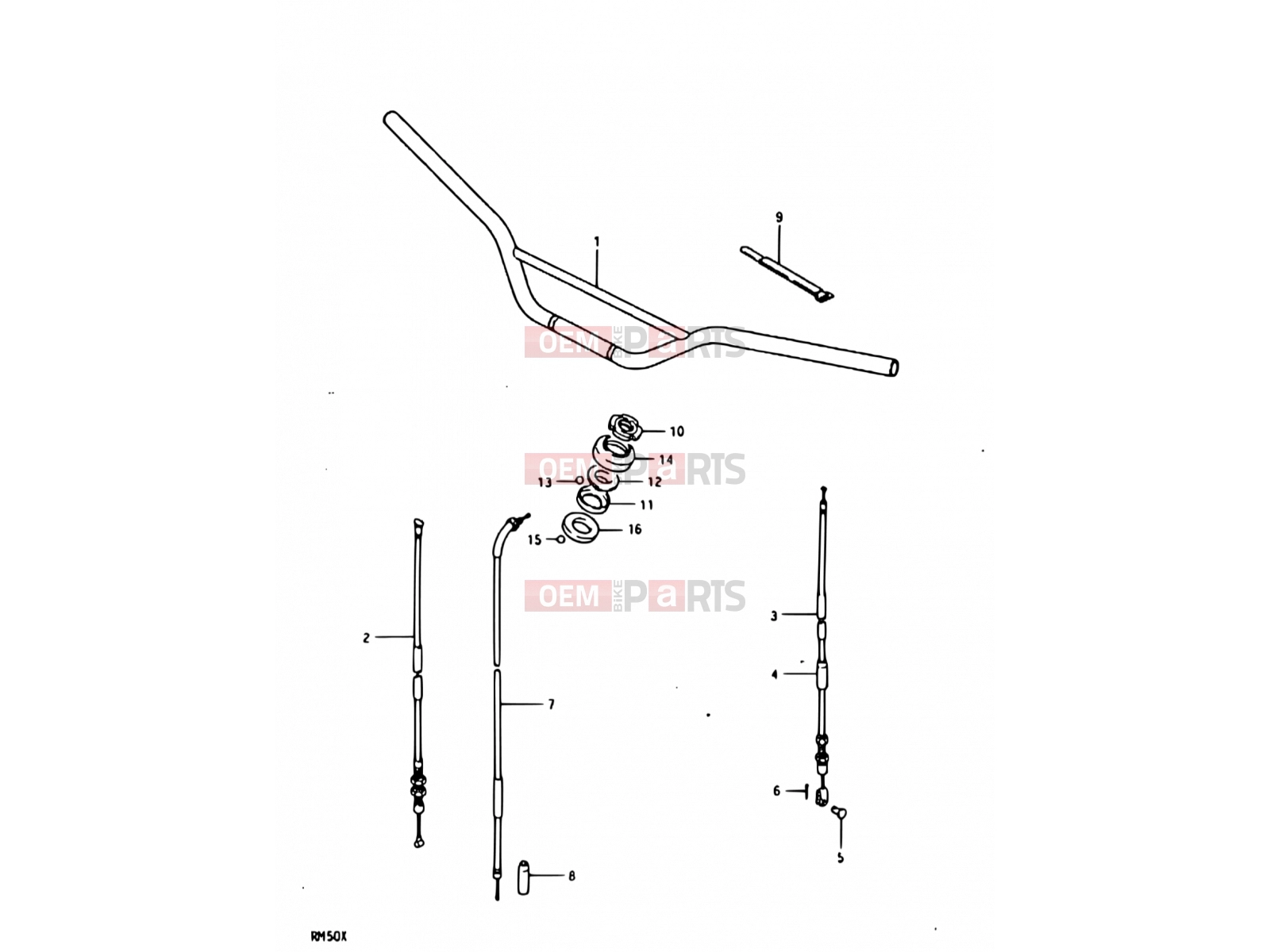 SUZUKI RM50 C (1978) 33 - HANDLEBAR - CONTROL CABLE