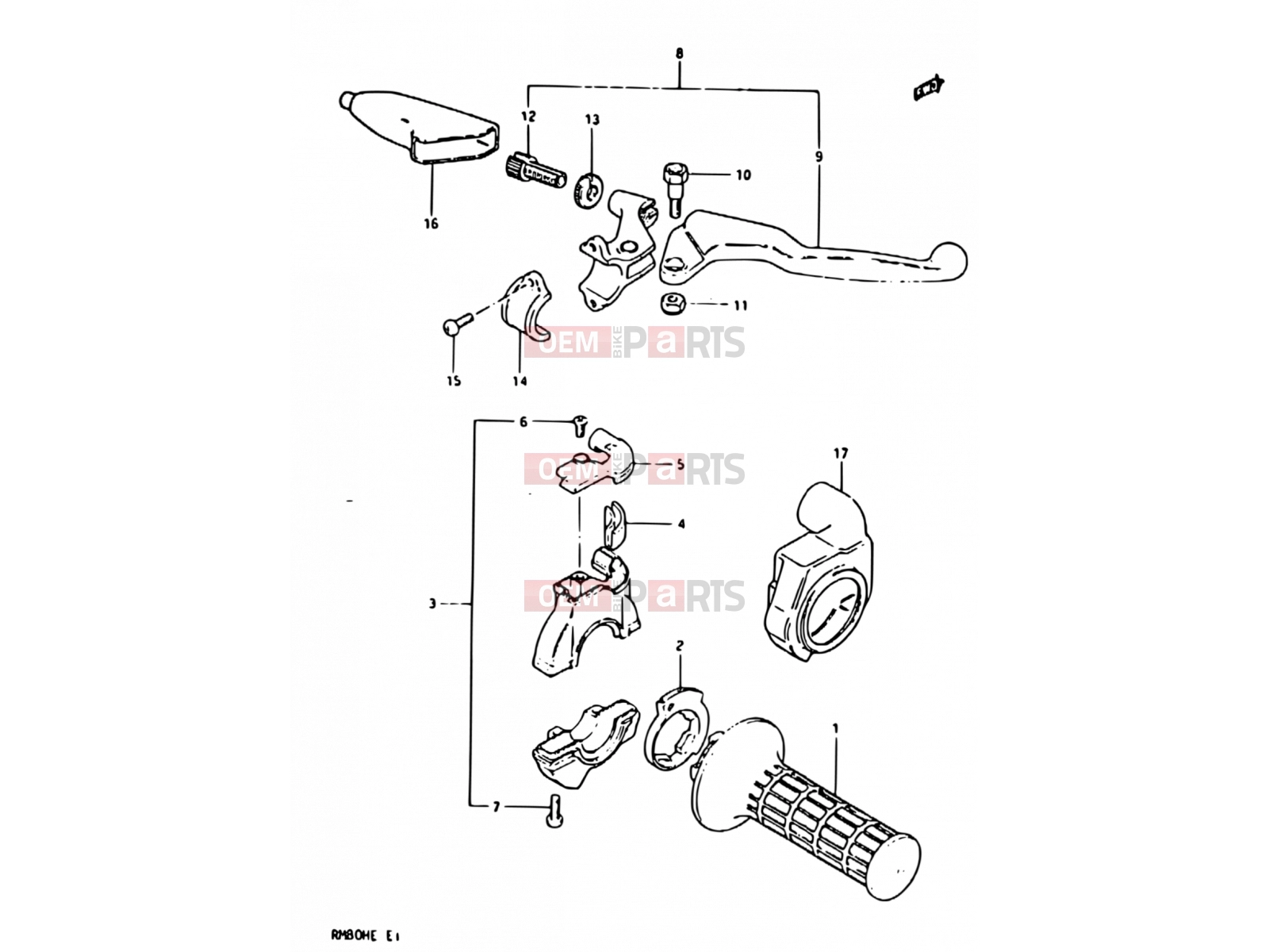 SUZUKI RM80H D (1983) 31 - RIGHT HANDLE SWITCH