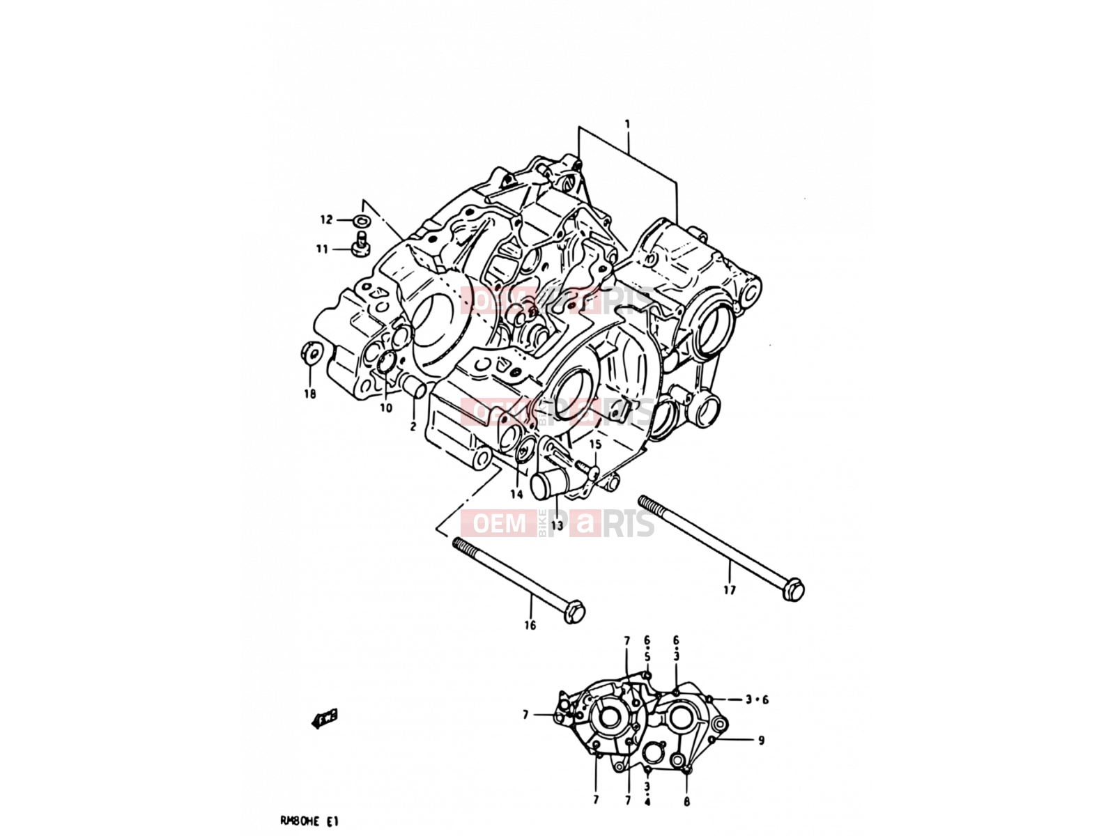 SUZUKI RM80H E (1984) 2 - CRANKCASE