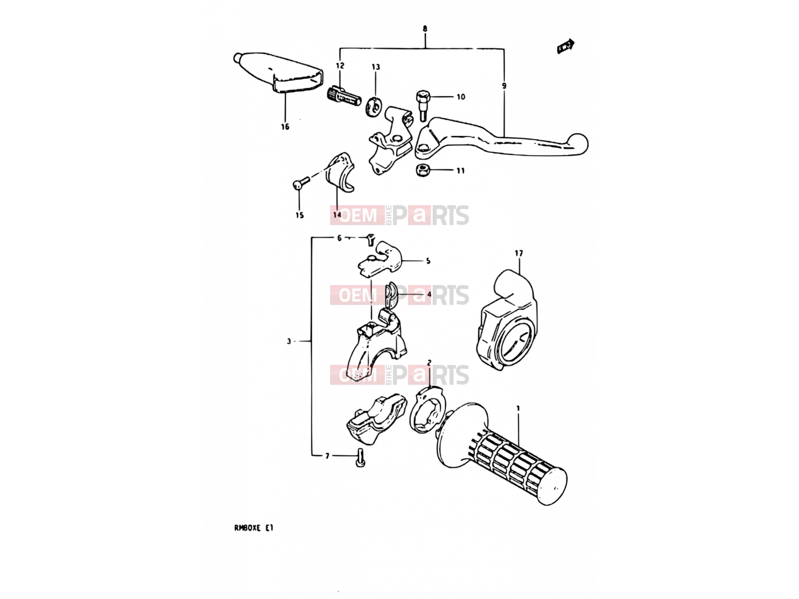 SUZUKI RM80X D (1983) 31 - RIGHT HANDLE SWITCH